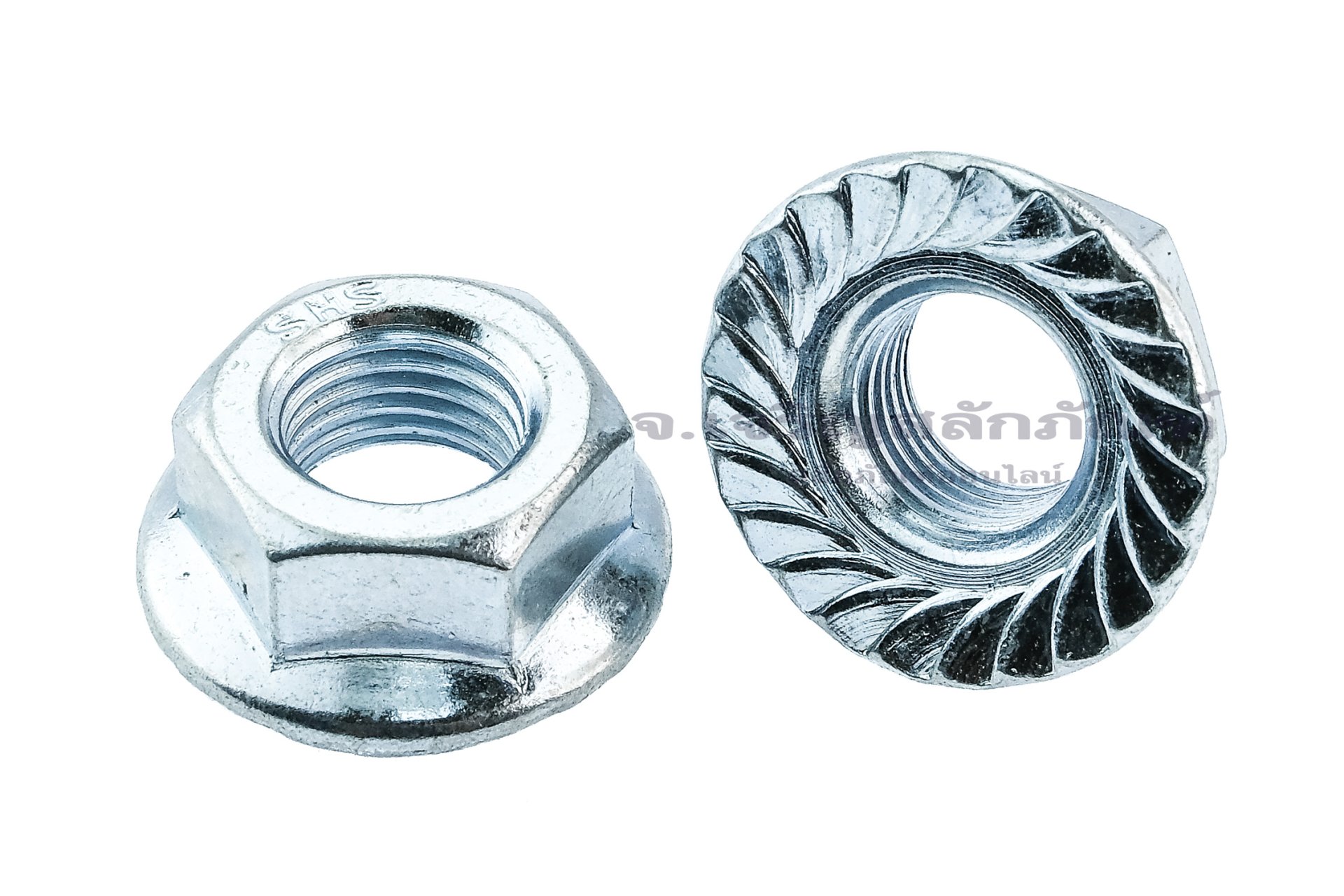 หัวน็อตติดจาน-หัวน็อตติดแหวน (Flange Hex Nut Steel) 7/16" เกลียว 20(UNF)