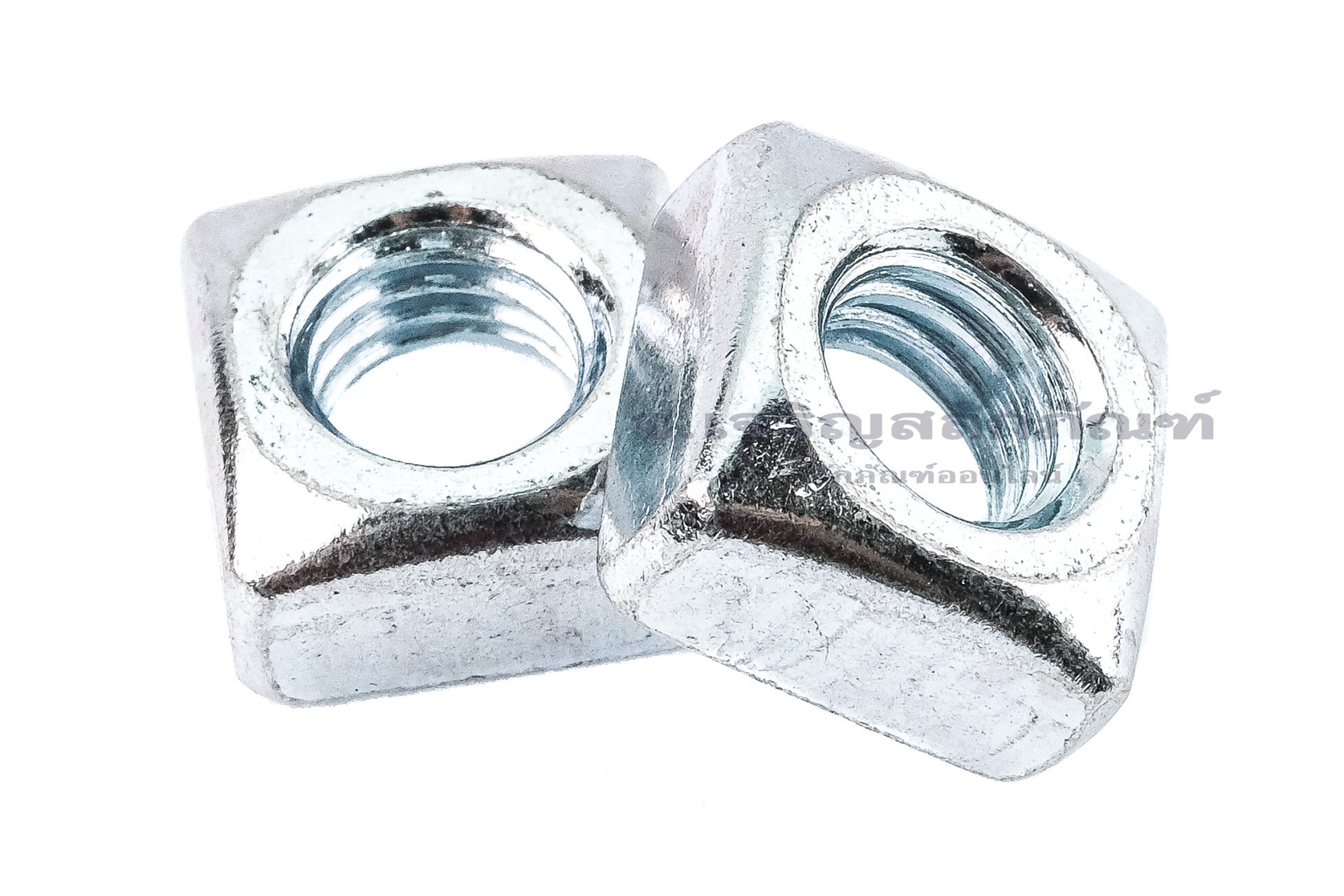 หัวน็อตทรงสี่เหลี่ยมเหล็กชุบซิงค์ (Zinc Plated Square Nut DIN557) ขนาด M10 วงนอก 16.7 mm สูง 7.8 mm