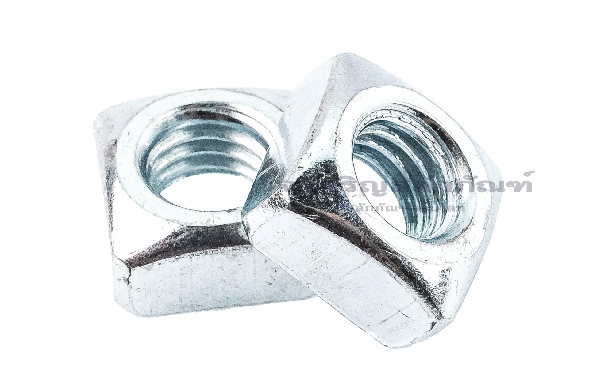 หัวน็อตทรงสี่เหลี่ยมเหล็กชุบซิงค์ (Zinc Plated Square Nut DIN557) ขนาด M8 วงนอก 13 mm สูง 6.2 mm