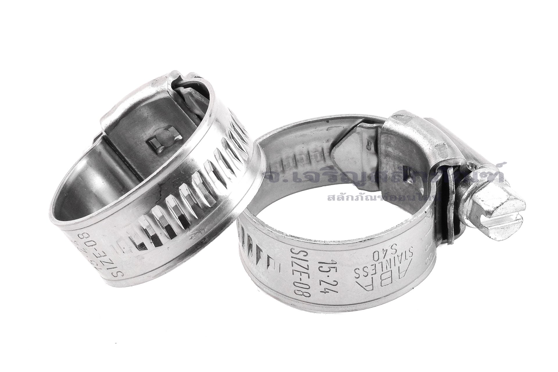 เข็มขัดรัดท่อ ABA S40 สแตนเลส Stainless Steel 304 ขนาด 15-24 mm