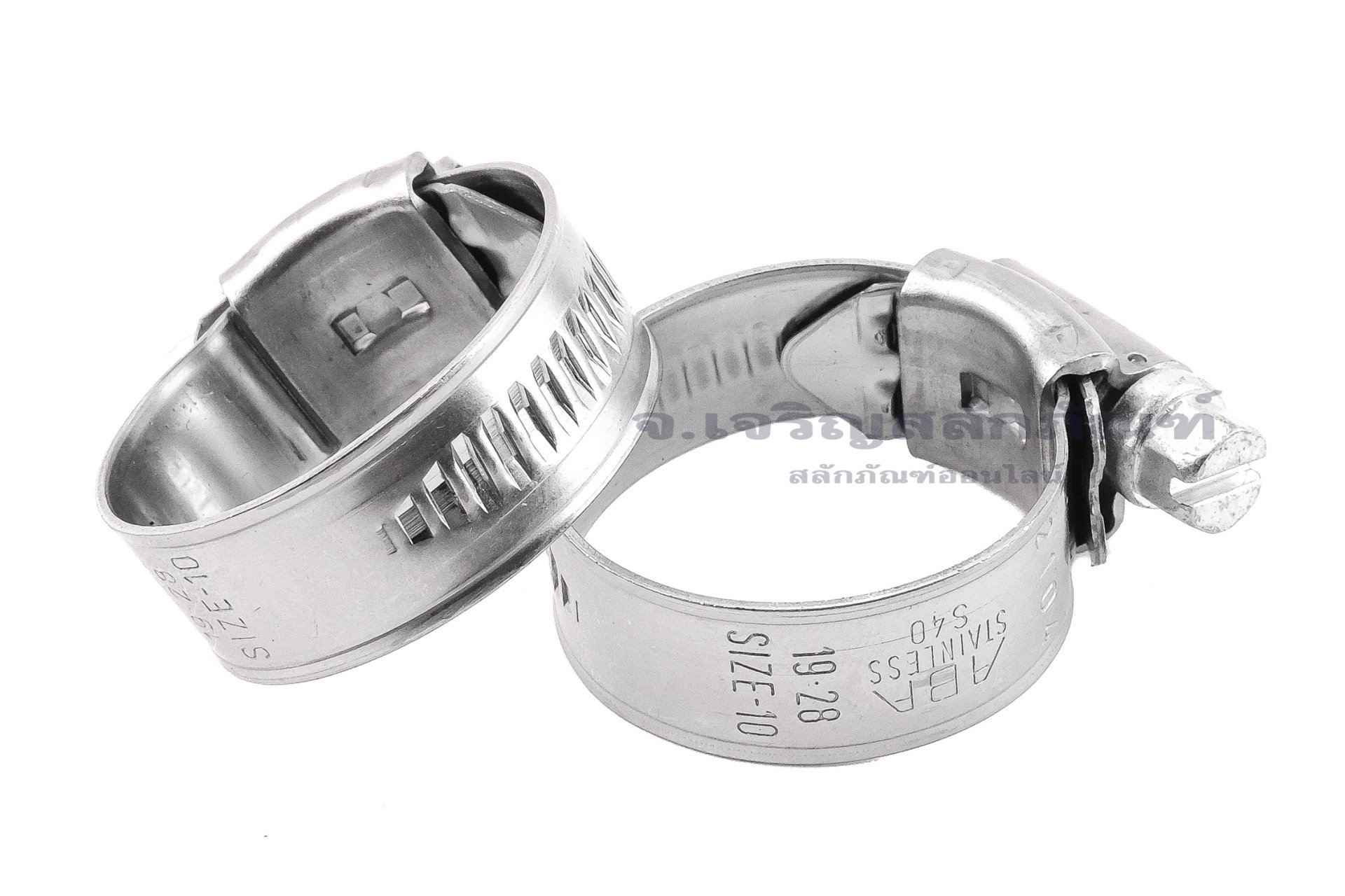 เข็มขัดรัดท่อ ABA S40 สแตนเลส Stainless Steel 304 ขนาด 19-28 mm
