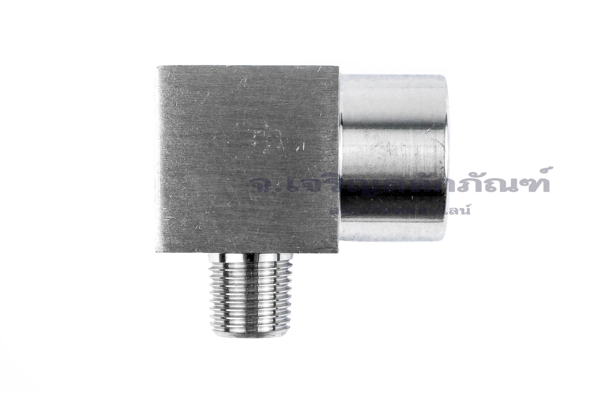 ข้อต่องอ 90° สแตนเลส ผม. (เกลียวนอก x เกลียวใน) 1/8"x1/4" รุ่นหนาทรงเหลี่ยม