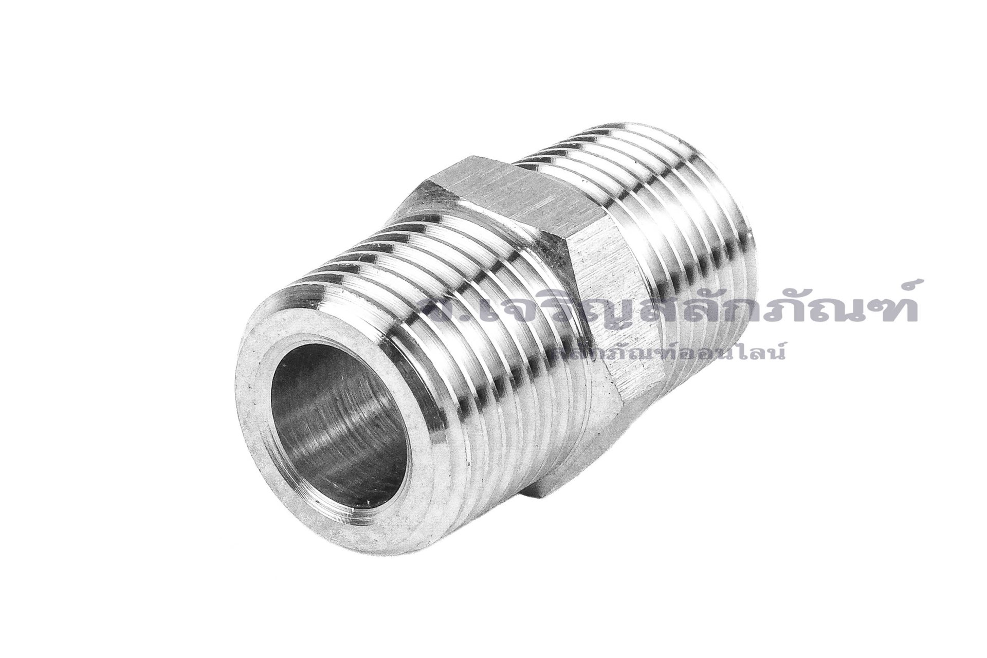 ข้อต่อตรงนิปเปิ้ลสแตนเลสเกรด 316 (เกลียวนอก x เกลียวนอก) ขนาด 1/2" x 1/2" NPT รุ่นหนาพิเศษ