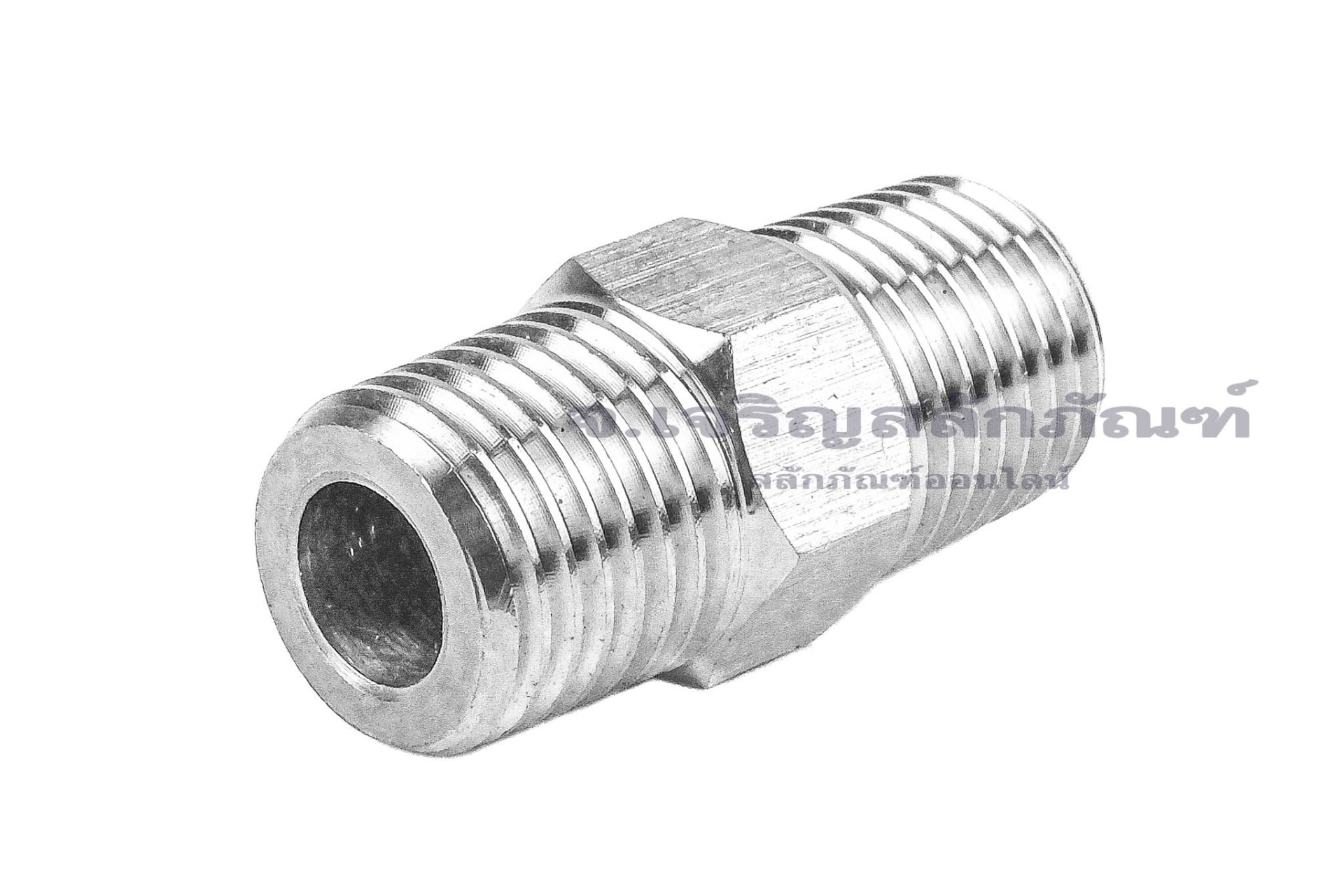 ข้อต่อตรงนิปเปิ้ลสแตนเลสเกรด 316 (เกลียวนอก x เกลียวนอก) ขนาด 1/4" x 1/4" NPT รุ่นหนาพิเศษ