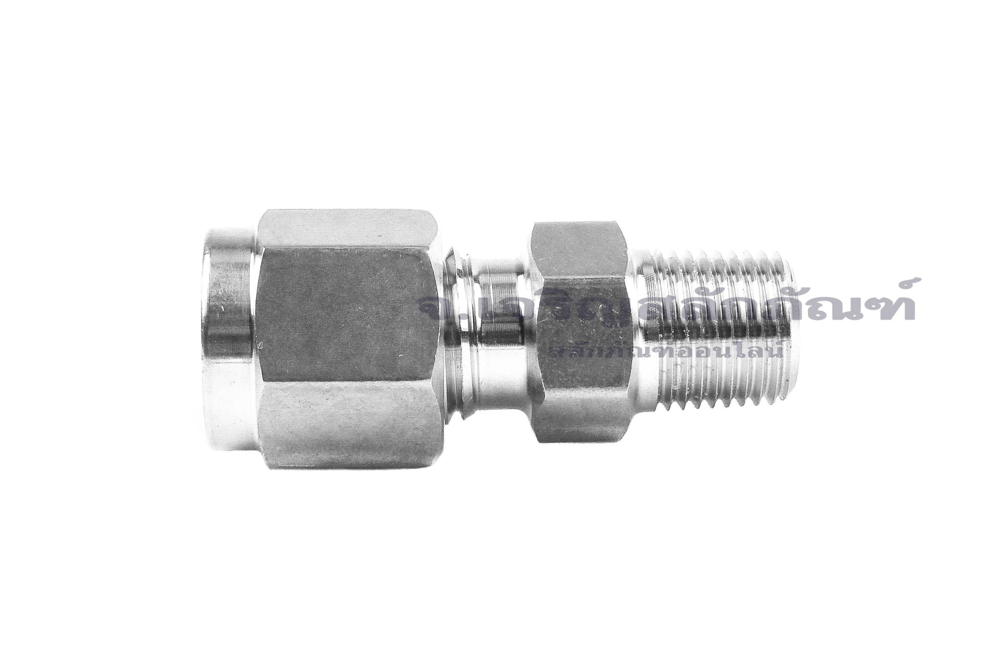 ข้อต่อตาไก่สแตนเลสเกรด 316 (เกลียวนอก x เสียบสาย) 1/8" NPT x6 mm