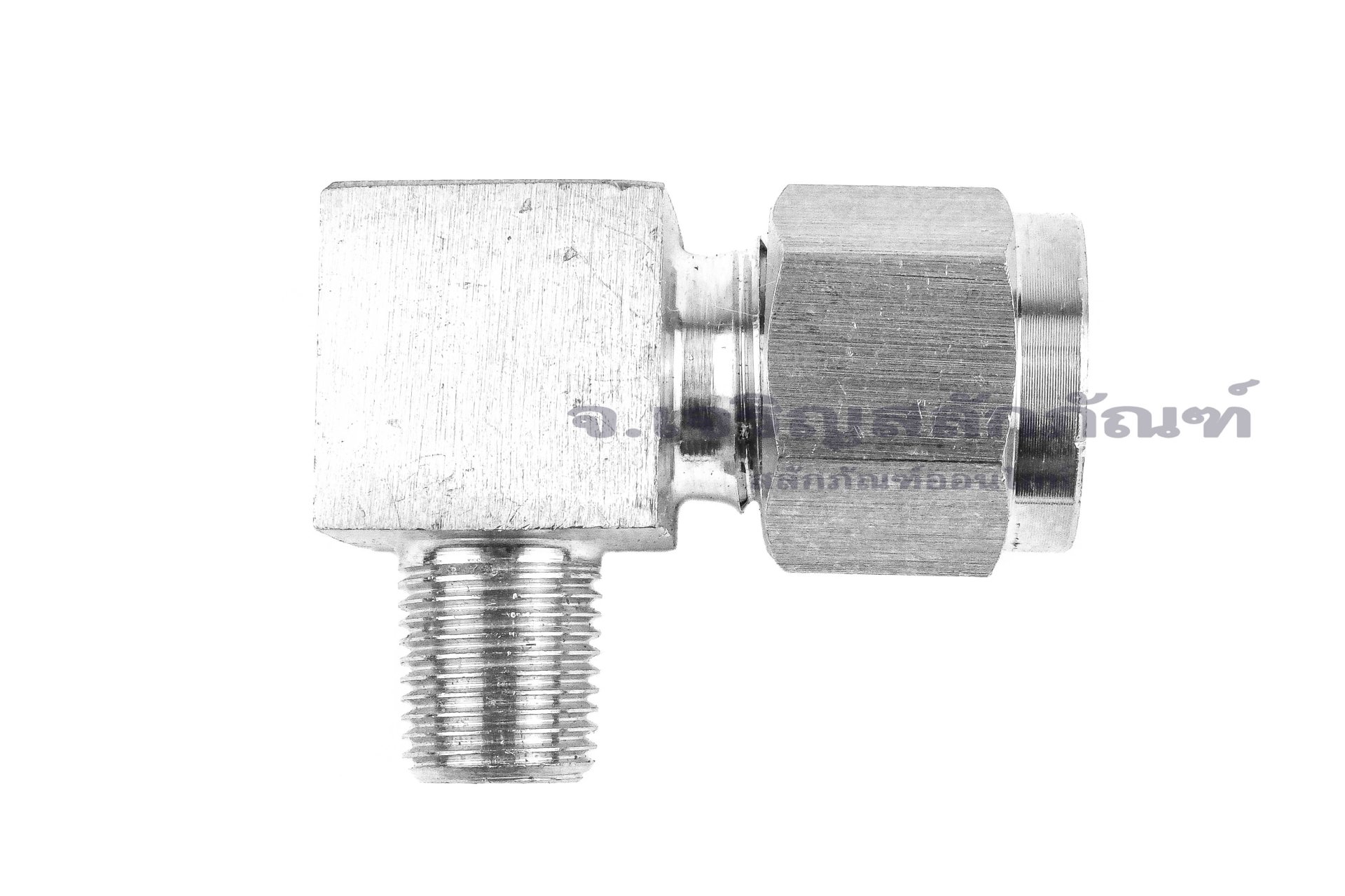 ข้อต่อตาไก่สแตนเลสเกรด 316 แบบงอ 90° (เกลียวนอก x เสียบสาย) 1/8"x8 mm