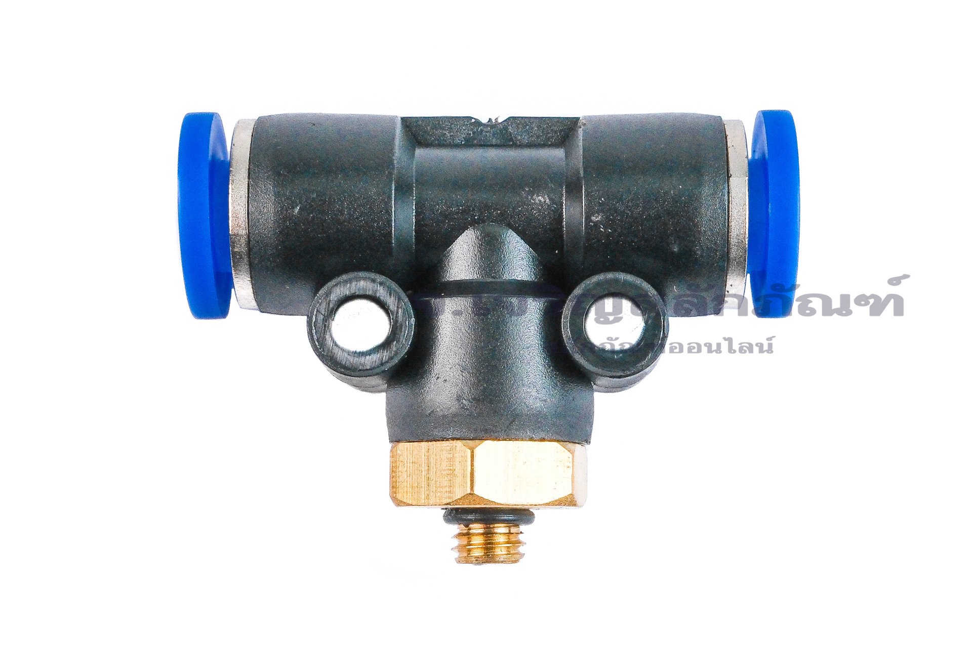 ข้อต่อลมสามทางพลาสติก (เสียบสาย x เกลียวนอก x เสียบสาย) ขนาด 6 mm x M5x0.8 x 6 mm