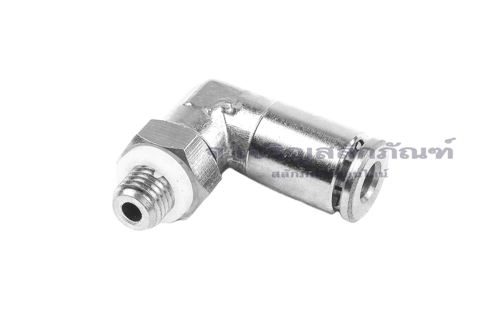 ข้อต่อลมแบบงอ 90° (เกลียวนอก x เสียบสาย) ขนาด M6x0.75 x 4 mm