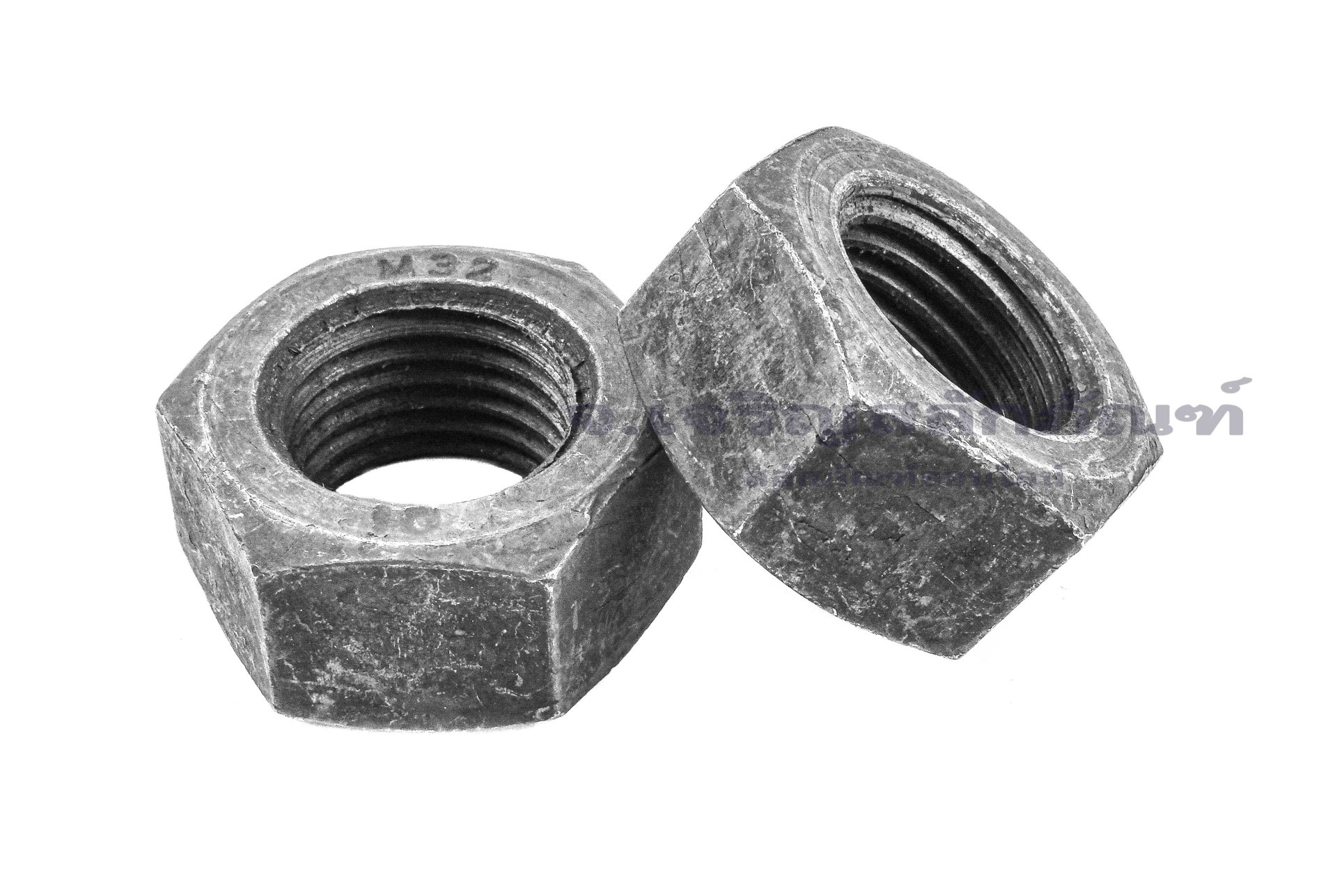 หัวน็อตดำ Hex Nut M32x3.5 (หัวน็อตเบอร์ 45) เกรด 8.8