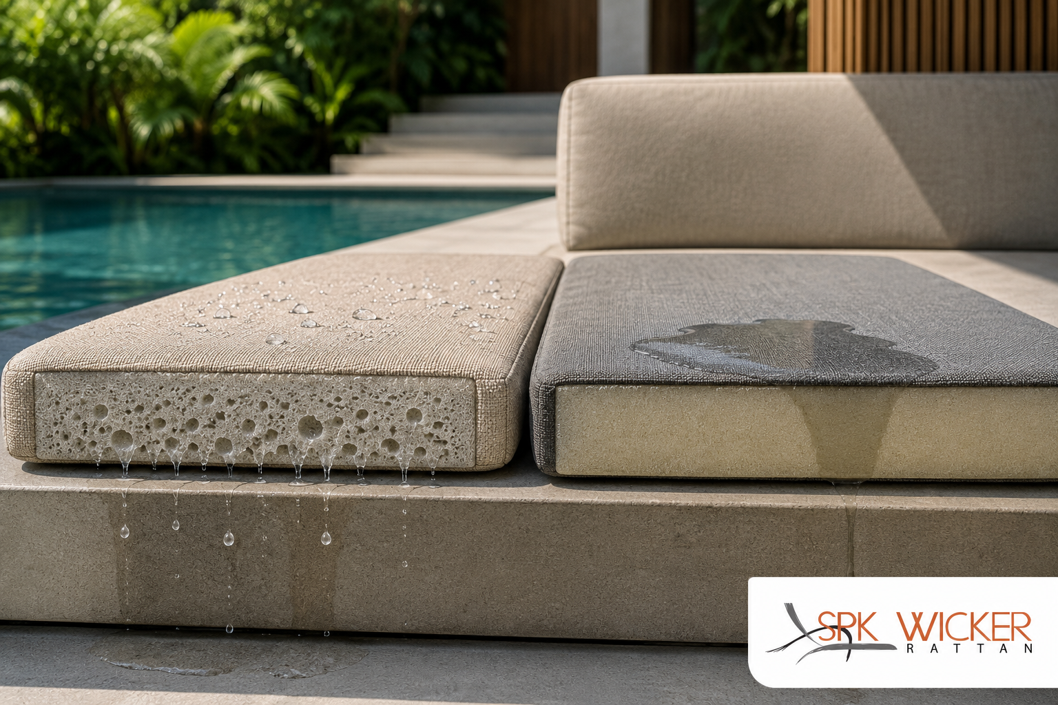 เบาะนั่งกลางแจ้ง Quick Dry Foam แห้งเร็ว ไม่อมน้ำ เหมาะสำหรับริมสระน้ำและพื้นที่กลางแจ้ง