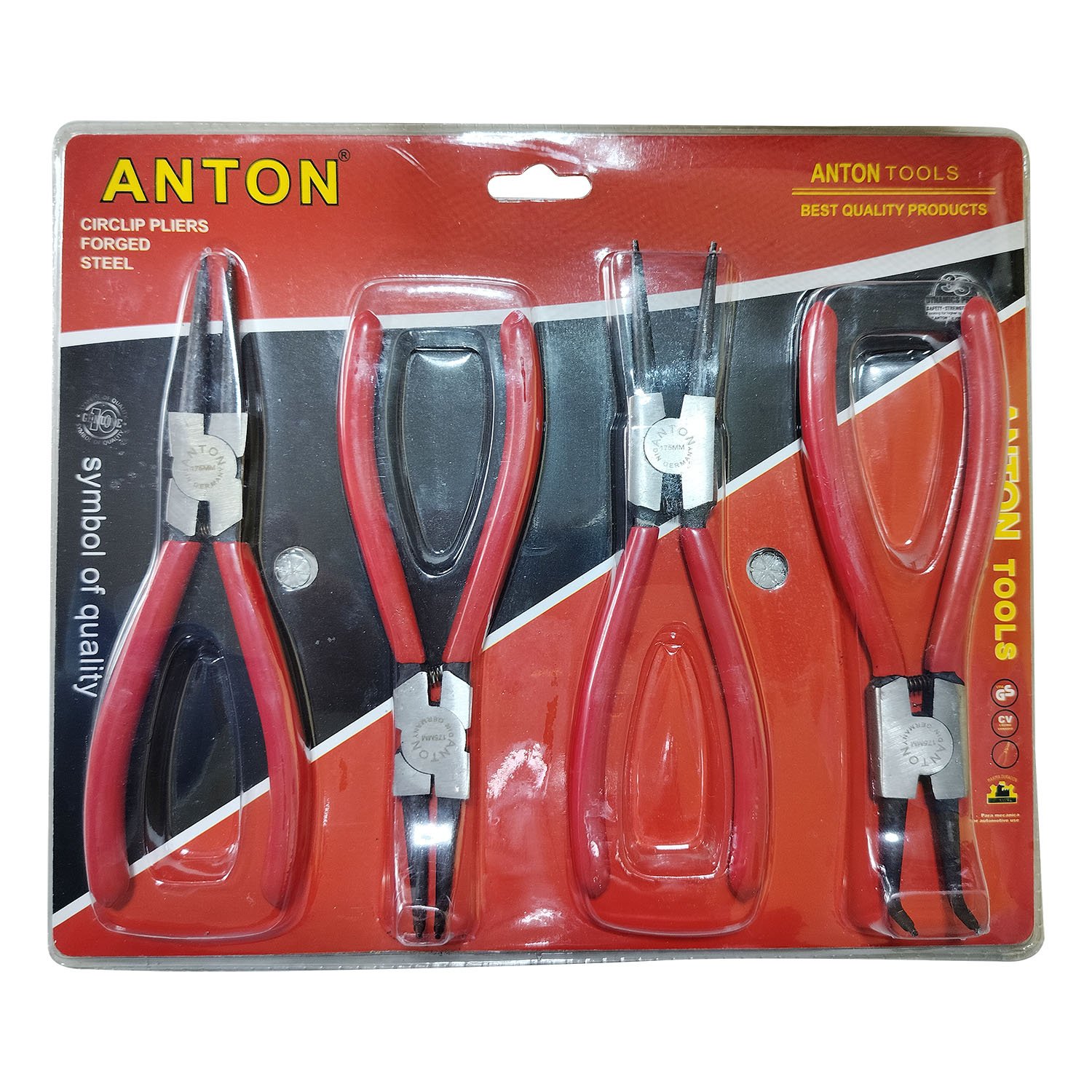 ANTON คีมถ่างแหวน คีมหนีบ คีมถ่าง 7 นิ้ว 4 ชิ้น AT-2807