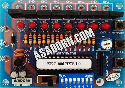 8 LED CHASER HIGH CURRENT WITH PROGRAMMABLE  (EKC-006AK)