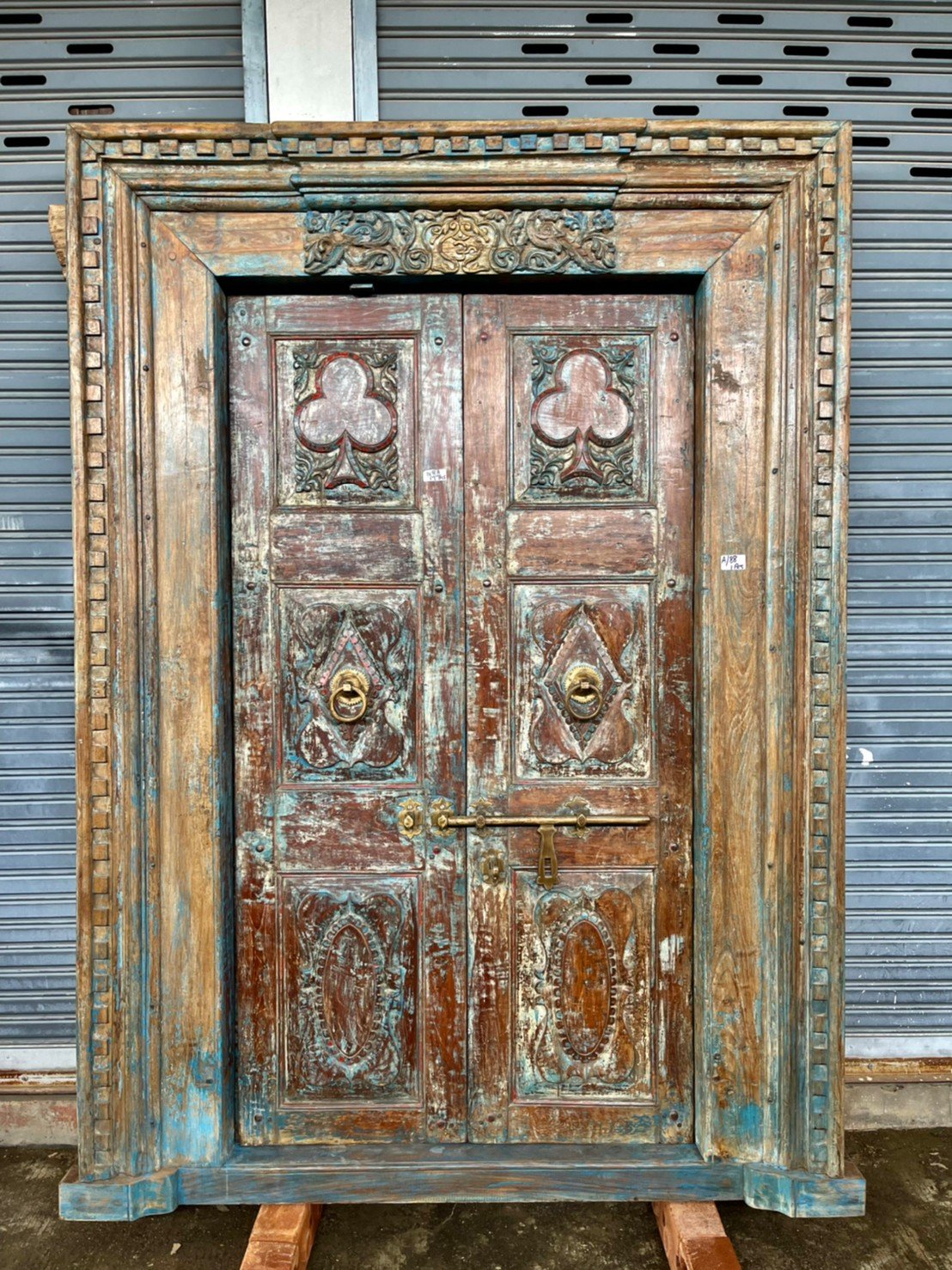 Classic House Door in Rustic Blue