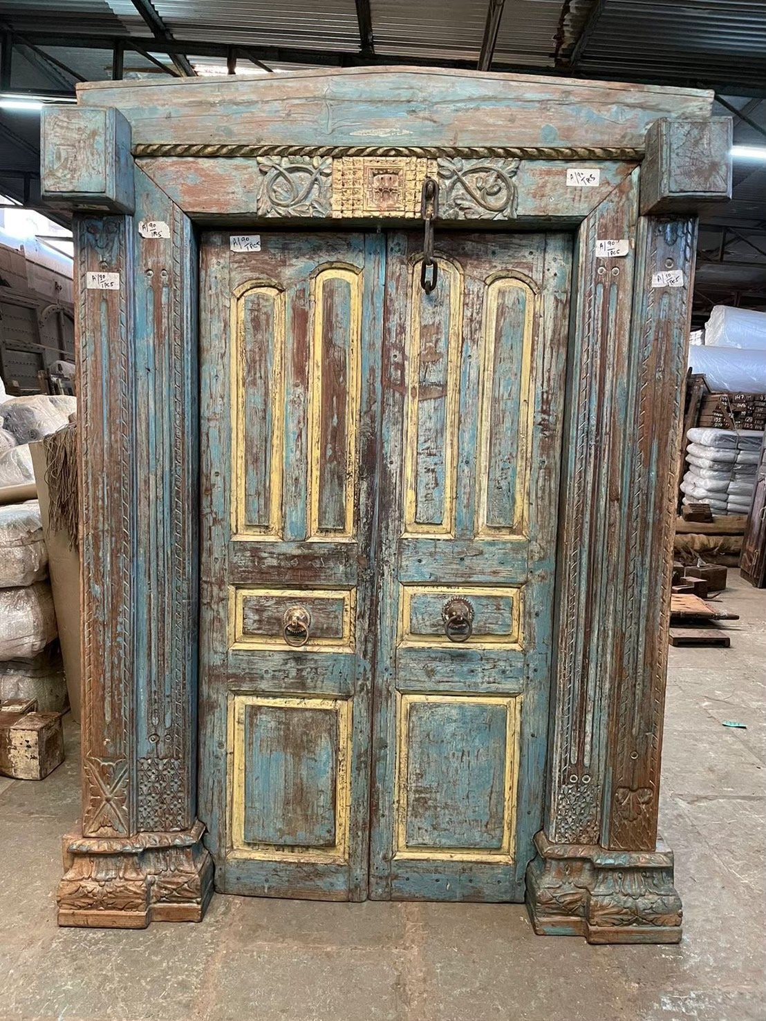 Antique Wood Door in Rustic Blue