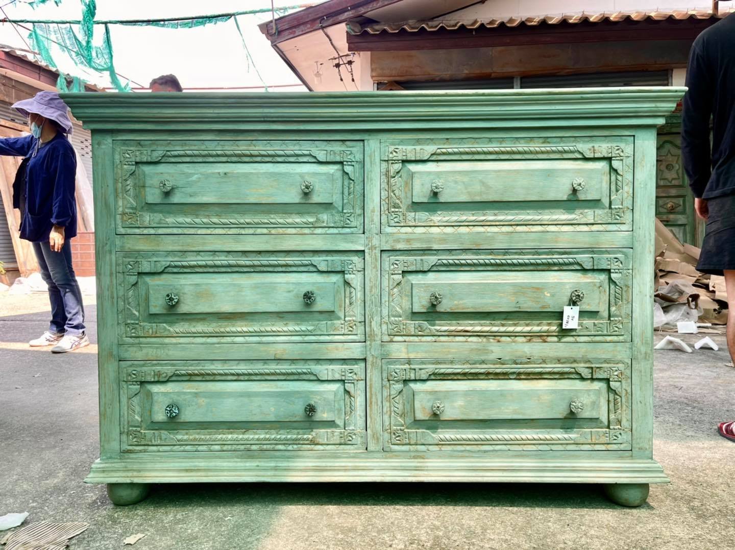 Light Blue Vintage Drawer Cabinet