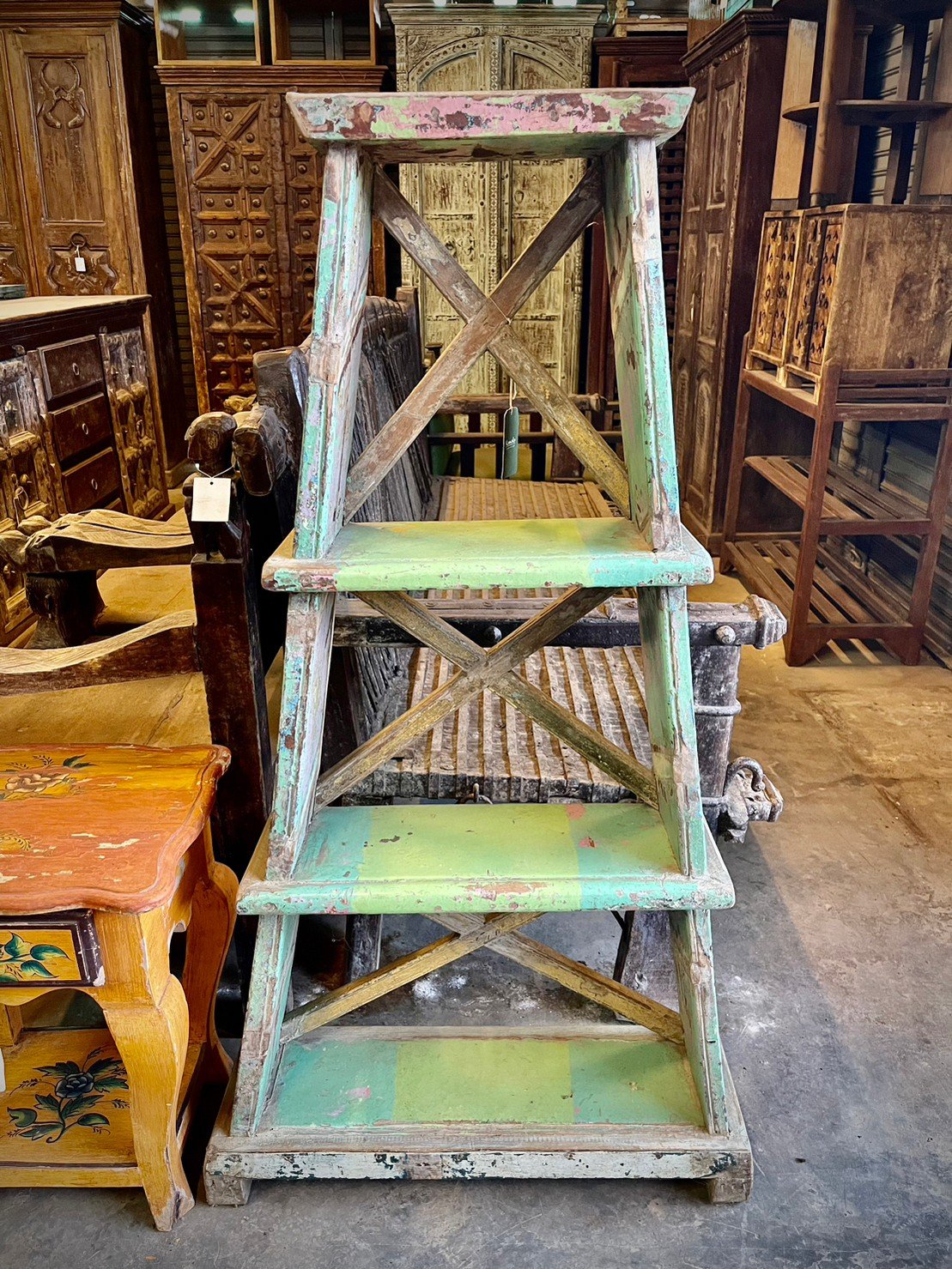 Hanging Rack Green BRT24 Rustic Green Wooden Racks