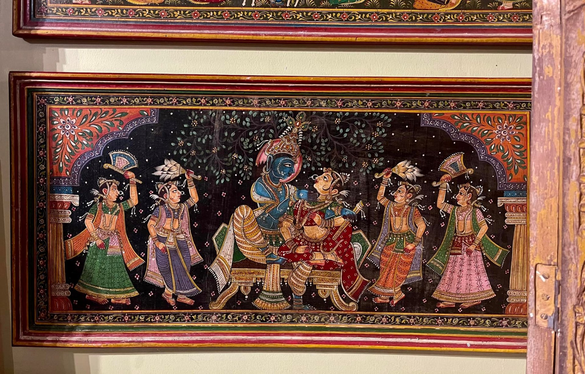 DCI60 Krishna and Radha Painting with Wooden Frame