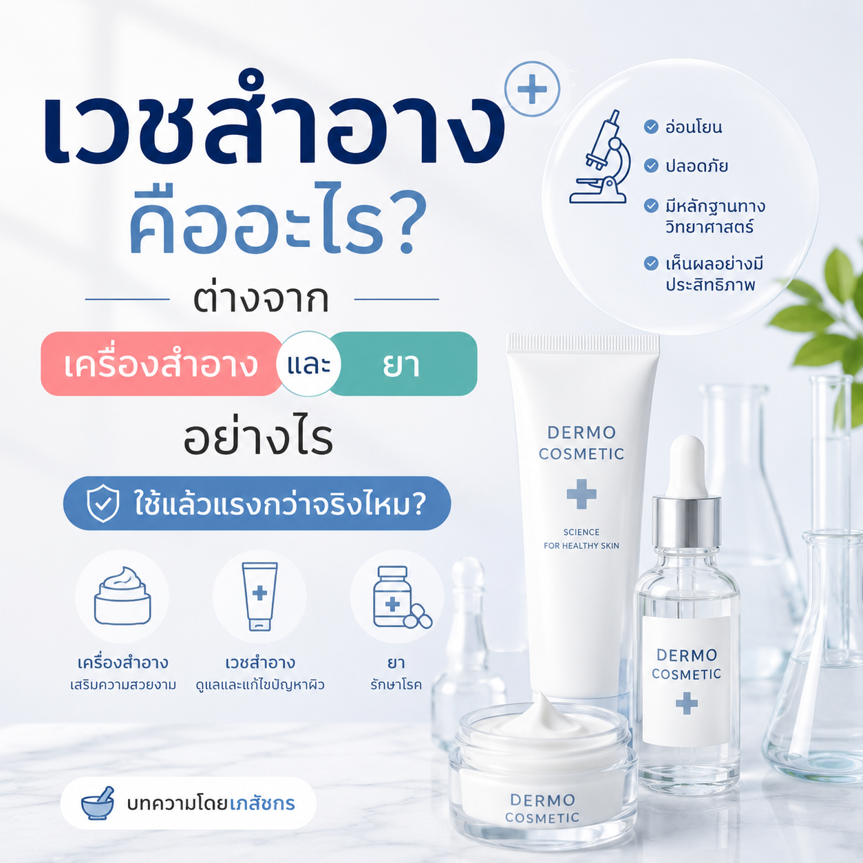 เวชสำอาง คืออะไร?  ต่างจากยาอย่างไร  | เภสัชกรอธิบาย