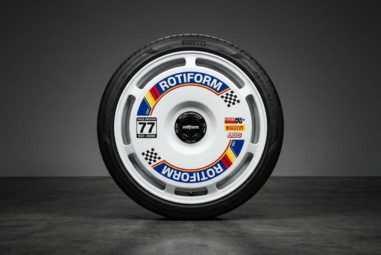 ฝาครอบล้อ Rotiform AeroDisc สไตล์ Motorsport ติดตั้งบนล้อรถสปอร์ต