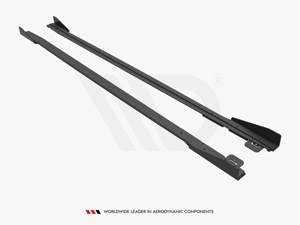 Maxton Design Ford Mustang GT MK6 Facelift (2017-) Street Pro Side Skirts Diffusers V.1 (+Flaps)