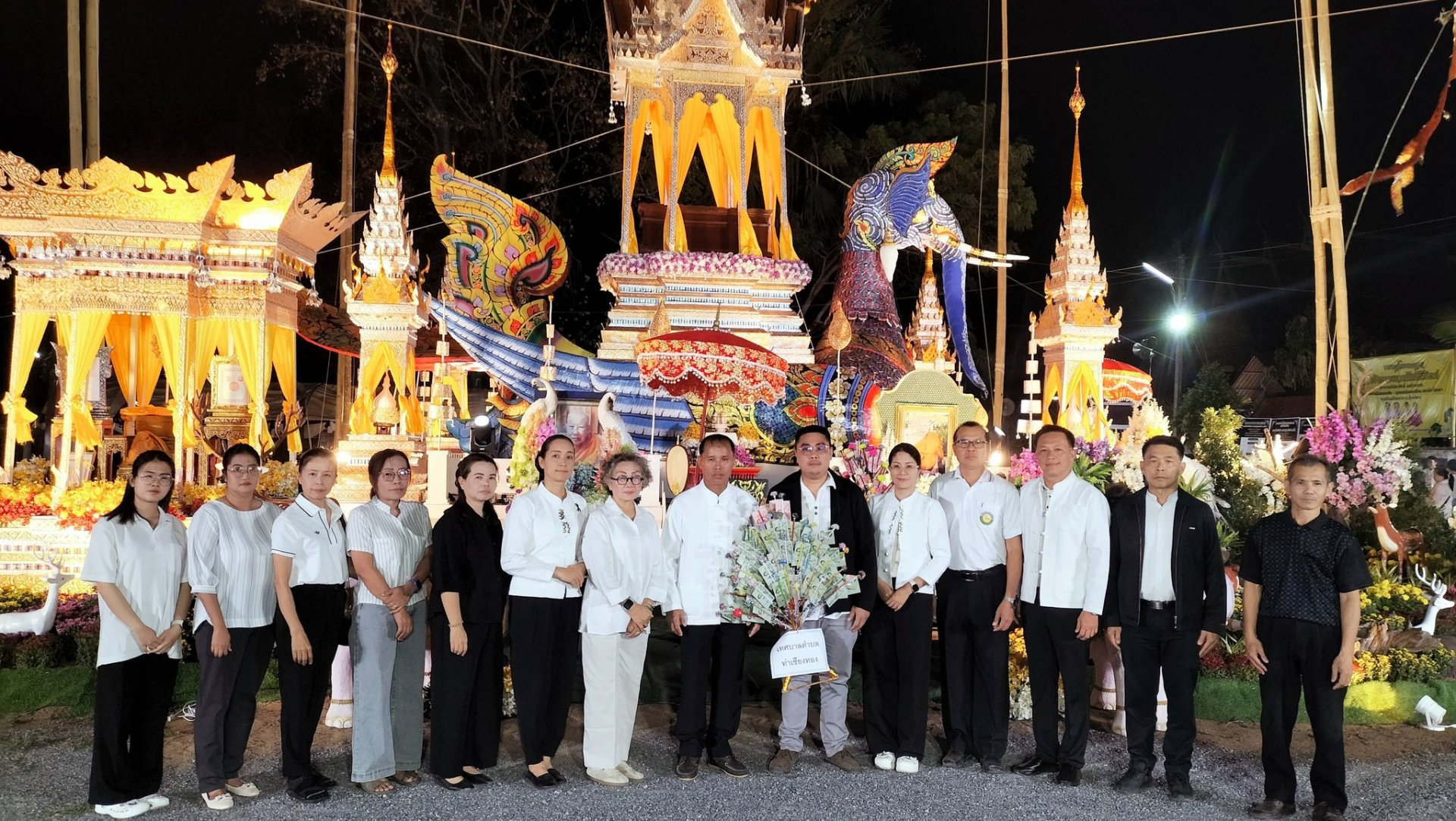 ร่วมฟังสวดพระธรรมเทศนา 1 กัณฑ์และสวดพระอภิธรรม ในงานบำเพ็ญกุศลพระราชทานเพลิงศพ พระครูโสภิต ศีลสังวร