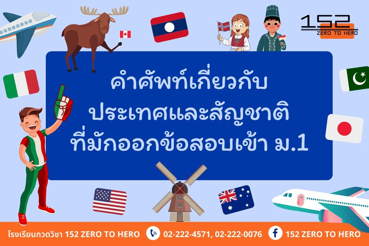 คำศัพท์เกี่ยวกับประเทศและสัญชาติที่มักออกข้อสอบเข้า ม.1 คำศัพท์เกี่ยวกับประเทศและสัญชาติที่มักออกข้อสอบเข้า ม.1