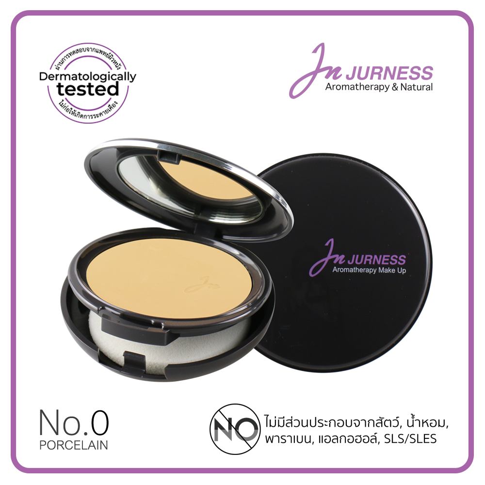 แป้งตลับผสมรองพื้นกันน้ำ เจอเนส JURNESS Aromatherapy Foundation Powder SPF 25 PA++