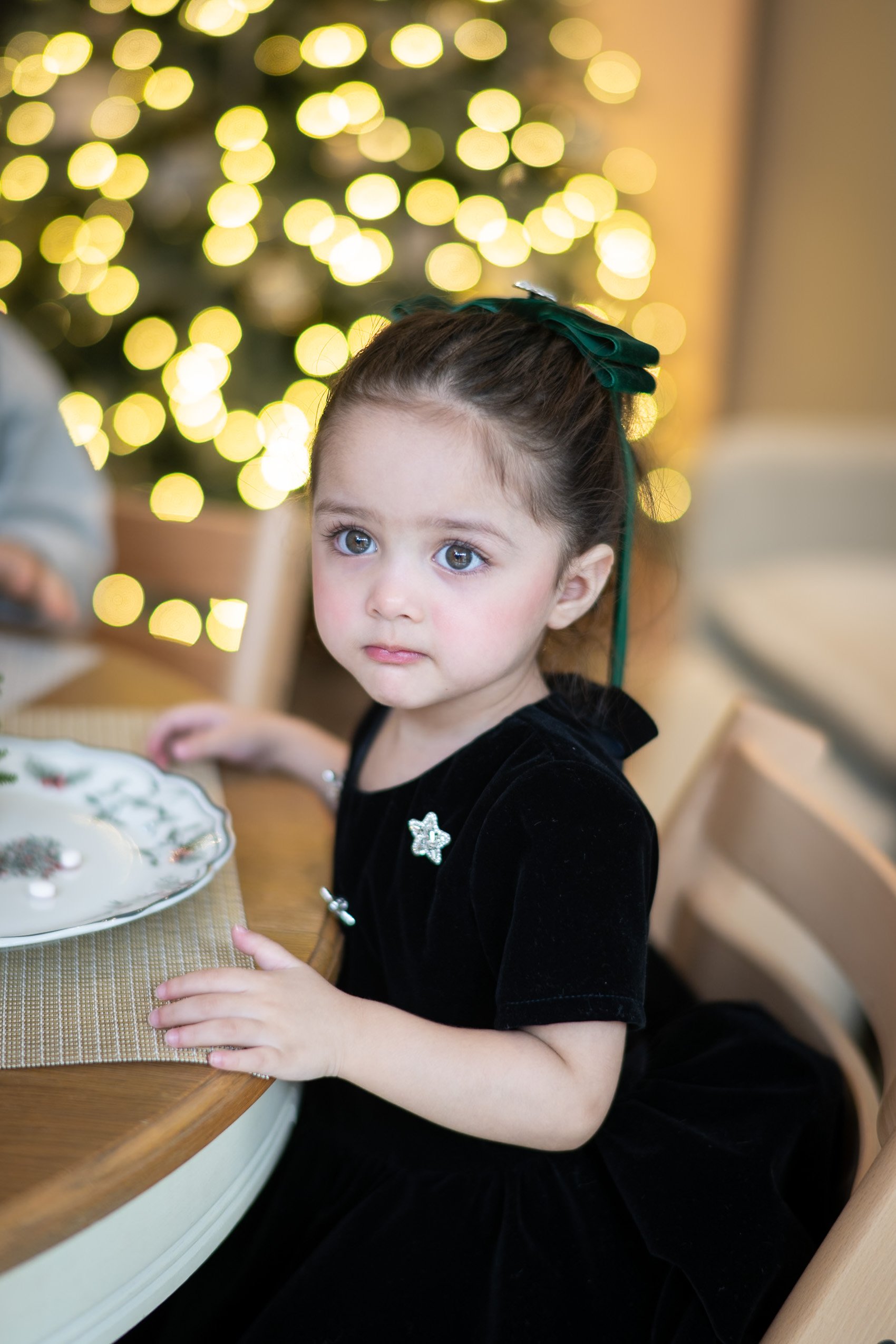 Qd Bow : Velvet Emerald Green Christmas Hair Clip