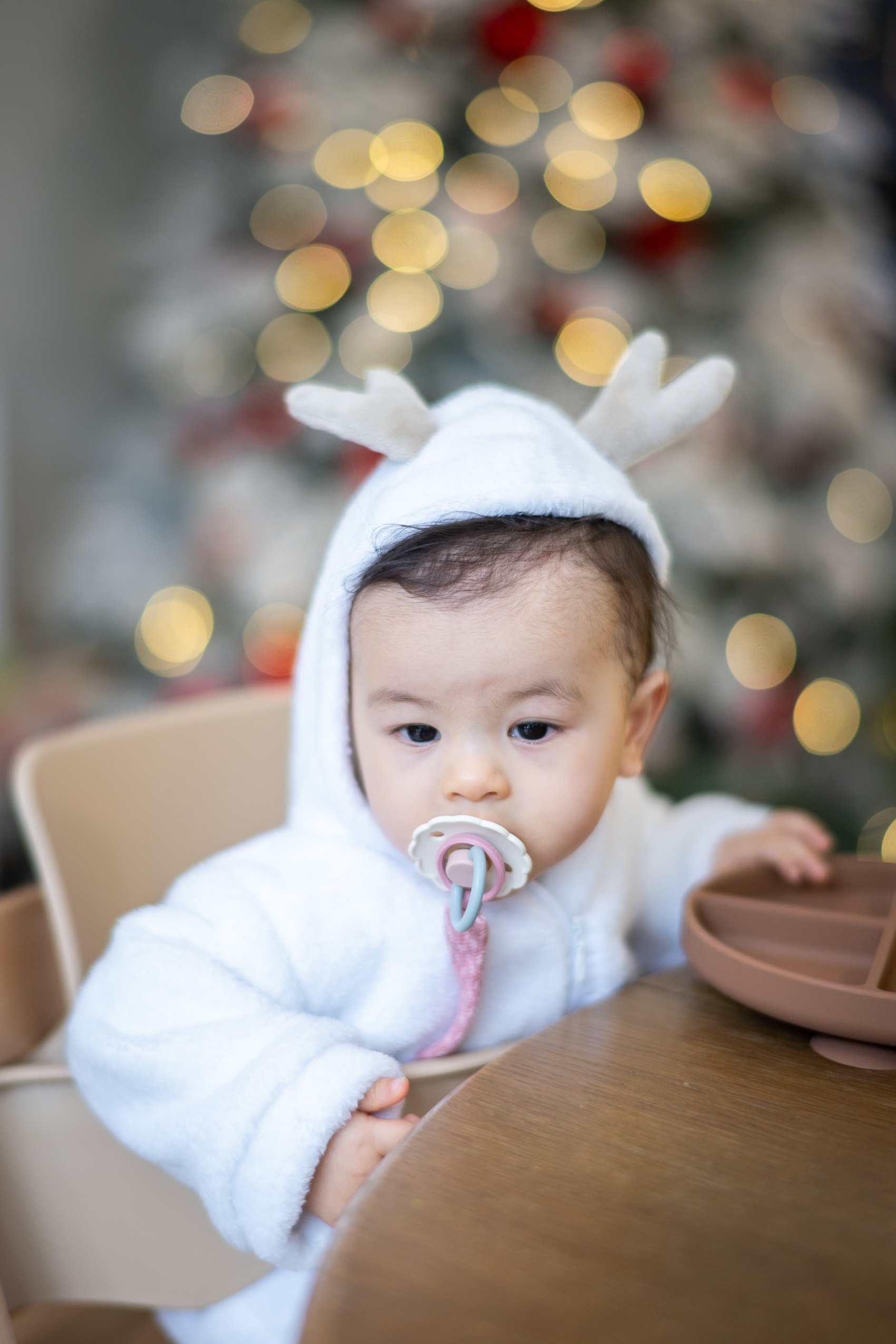 Reindeer Onesie Pyjamas with glitter initial
