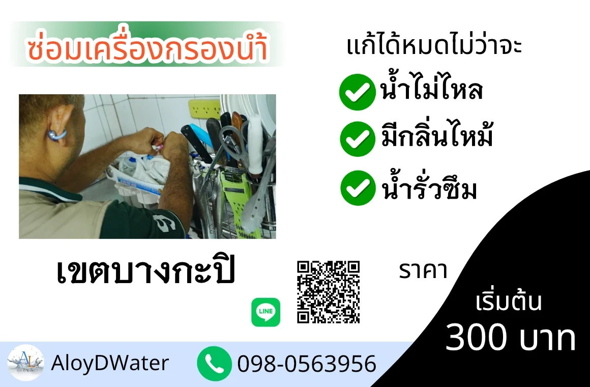บริการซ่อมเครื่องกรองน้ำเขตบางกะปิ 300 บาท