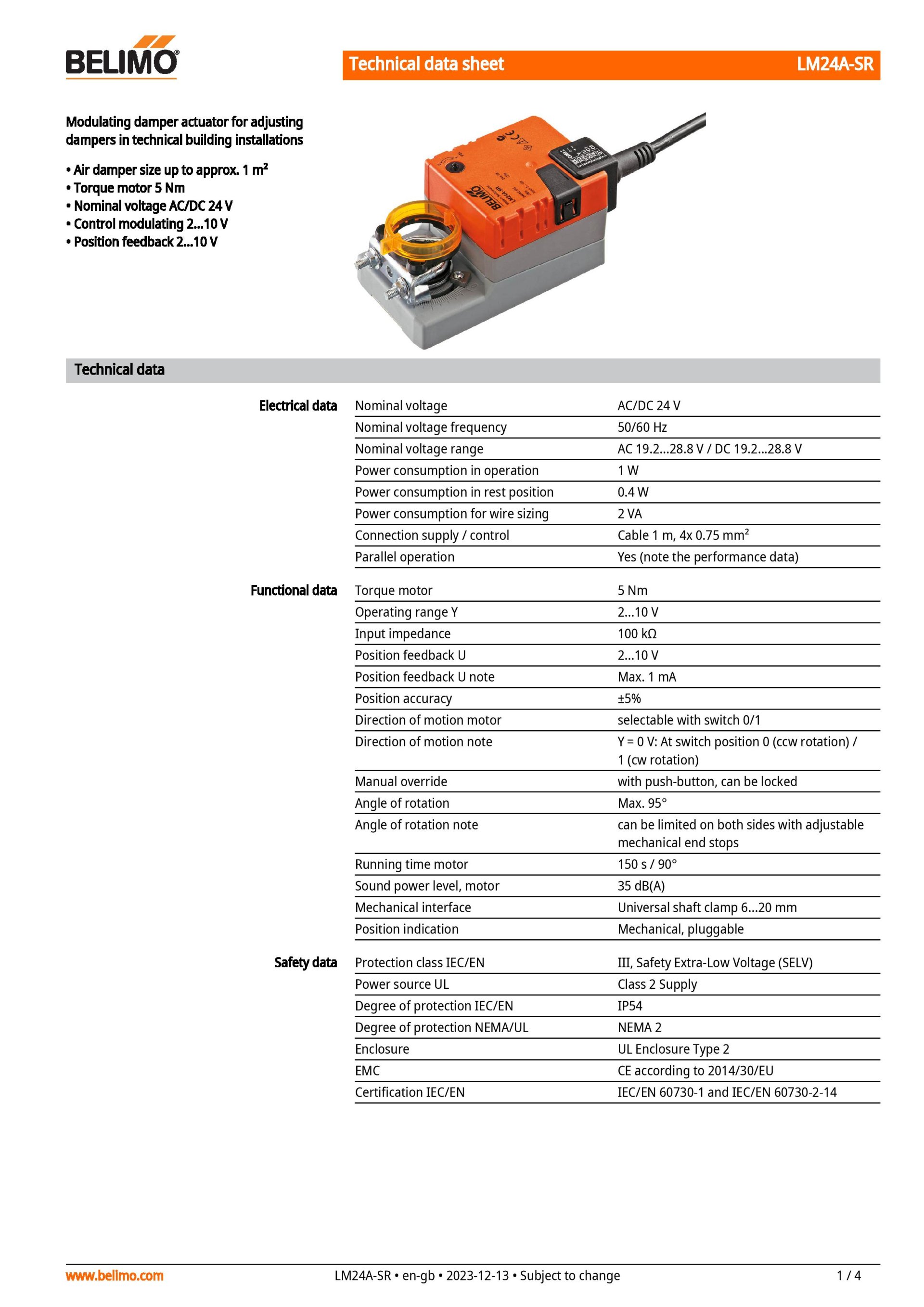 Belimo LM24A-SR
