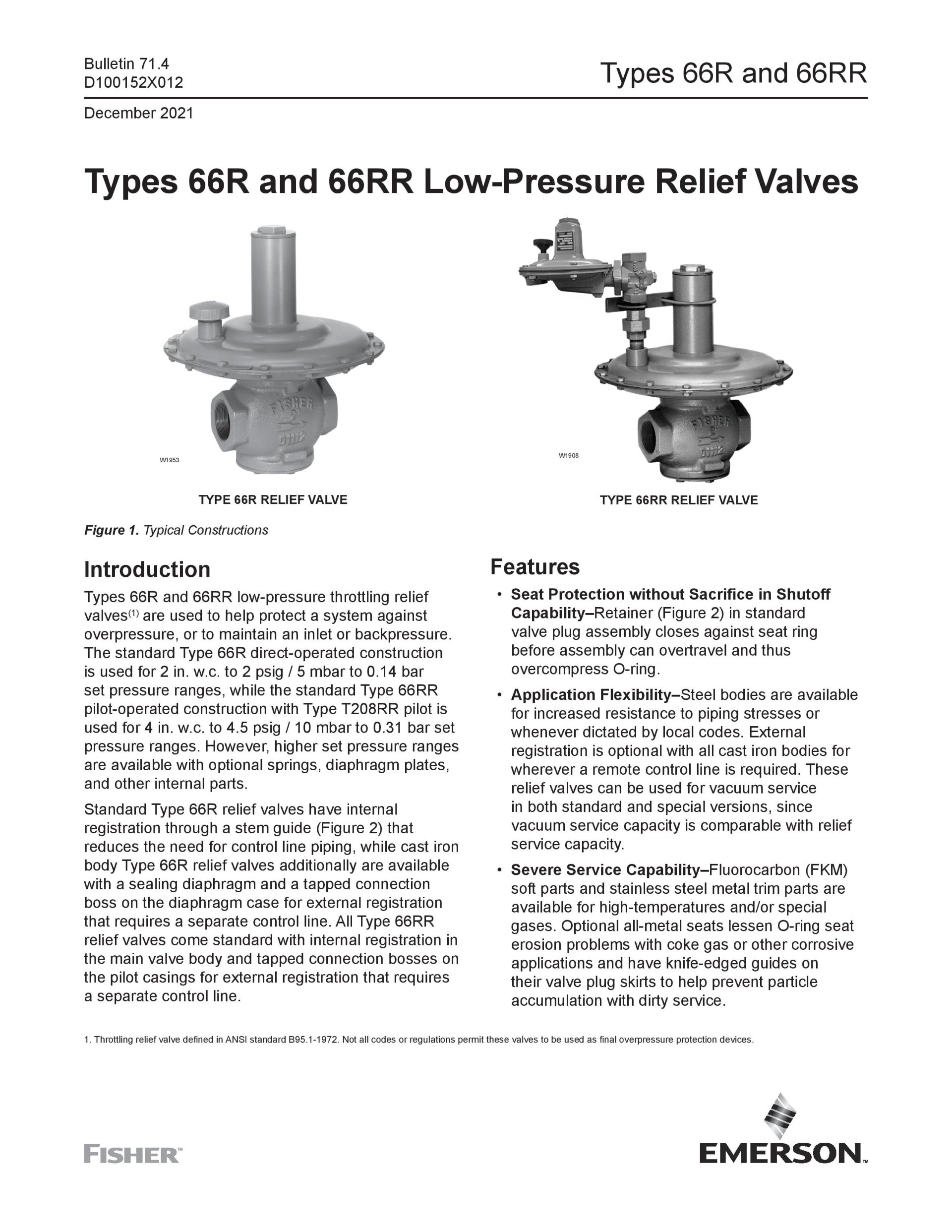Recover Valves Fisher 66R Series | Vapor Recovery Valves