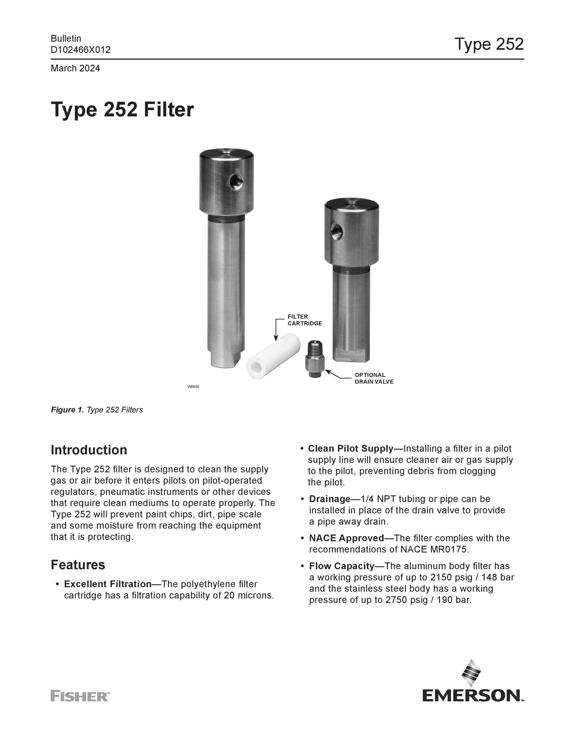 Type 252 Inlet Fisher Type 252 | Filter
