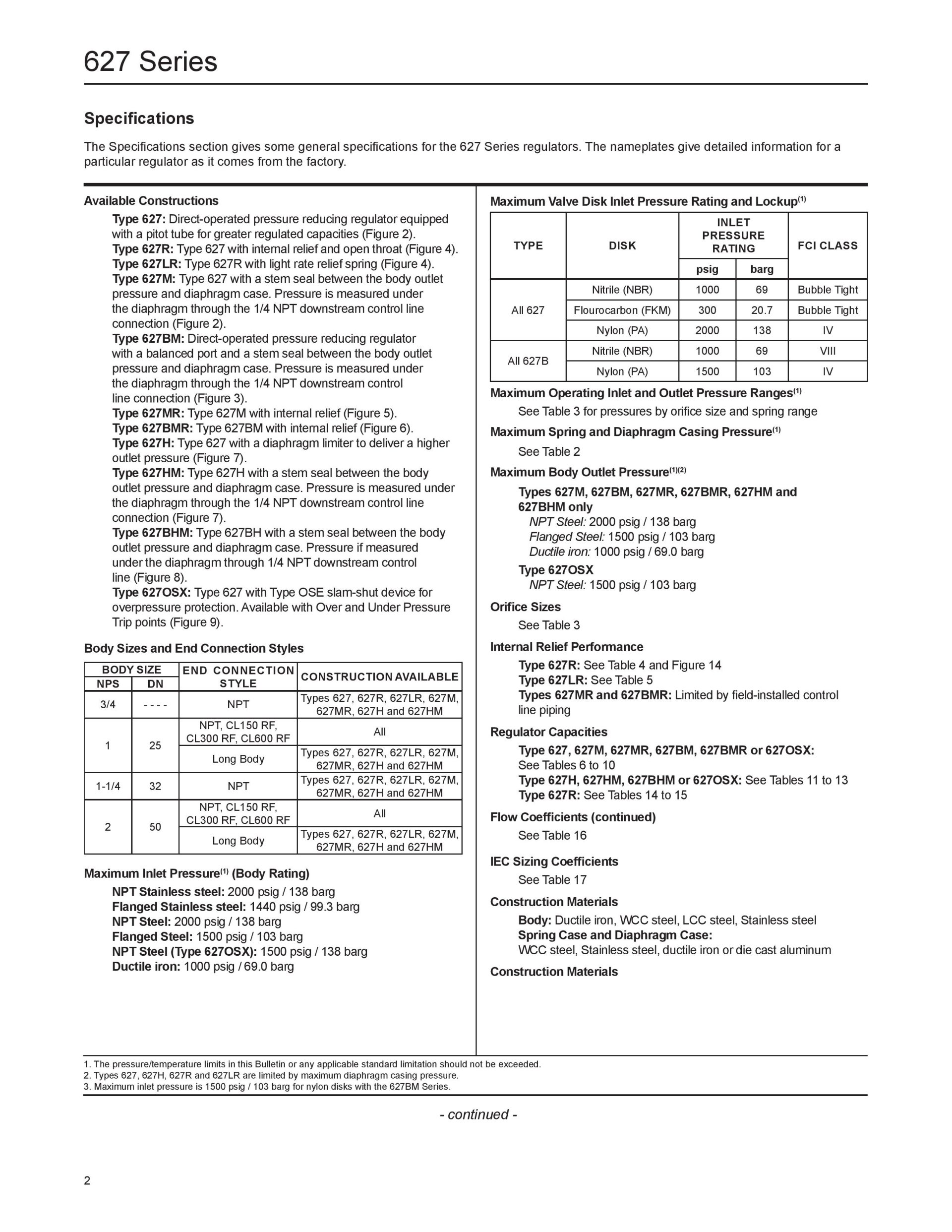 Fisher 627 Series Commercial - Industrial Regulators