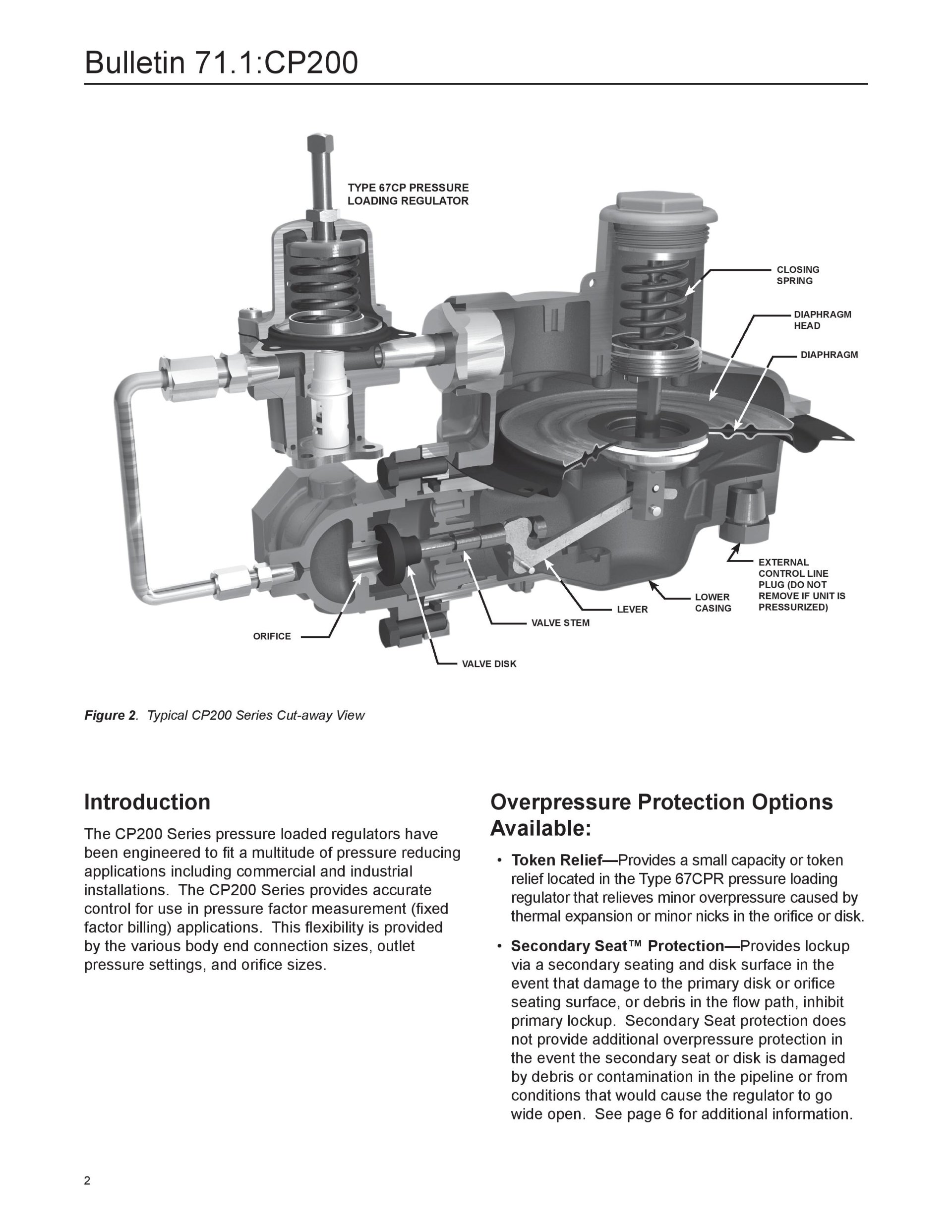 Fisher CP200 | Pressure Loaded Pressure Reducing Regulators
