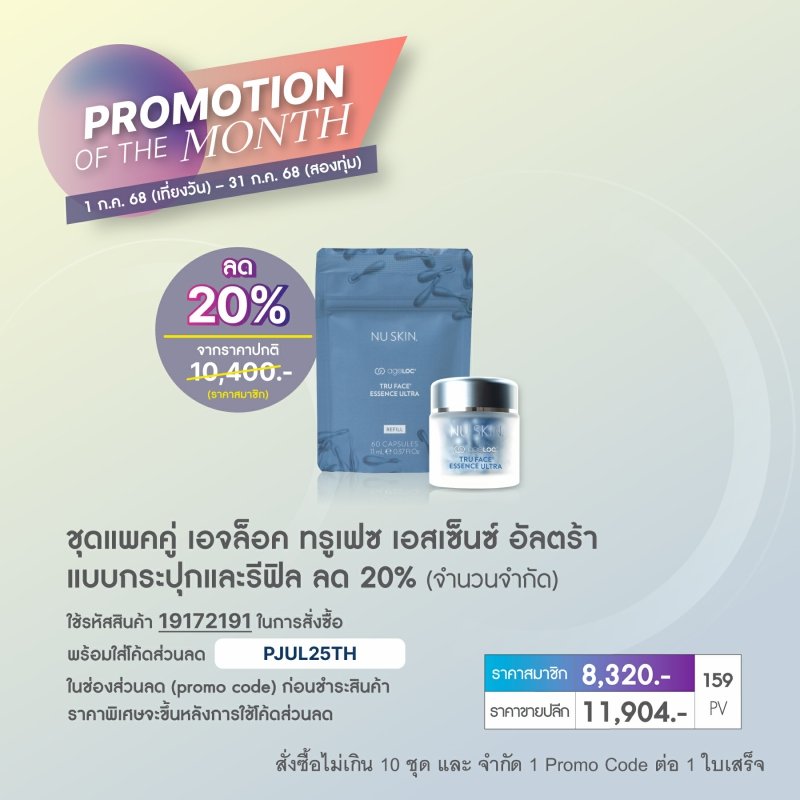 โปรโมชั่น นู สกิน nu skin promotion 7-68 truface 1