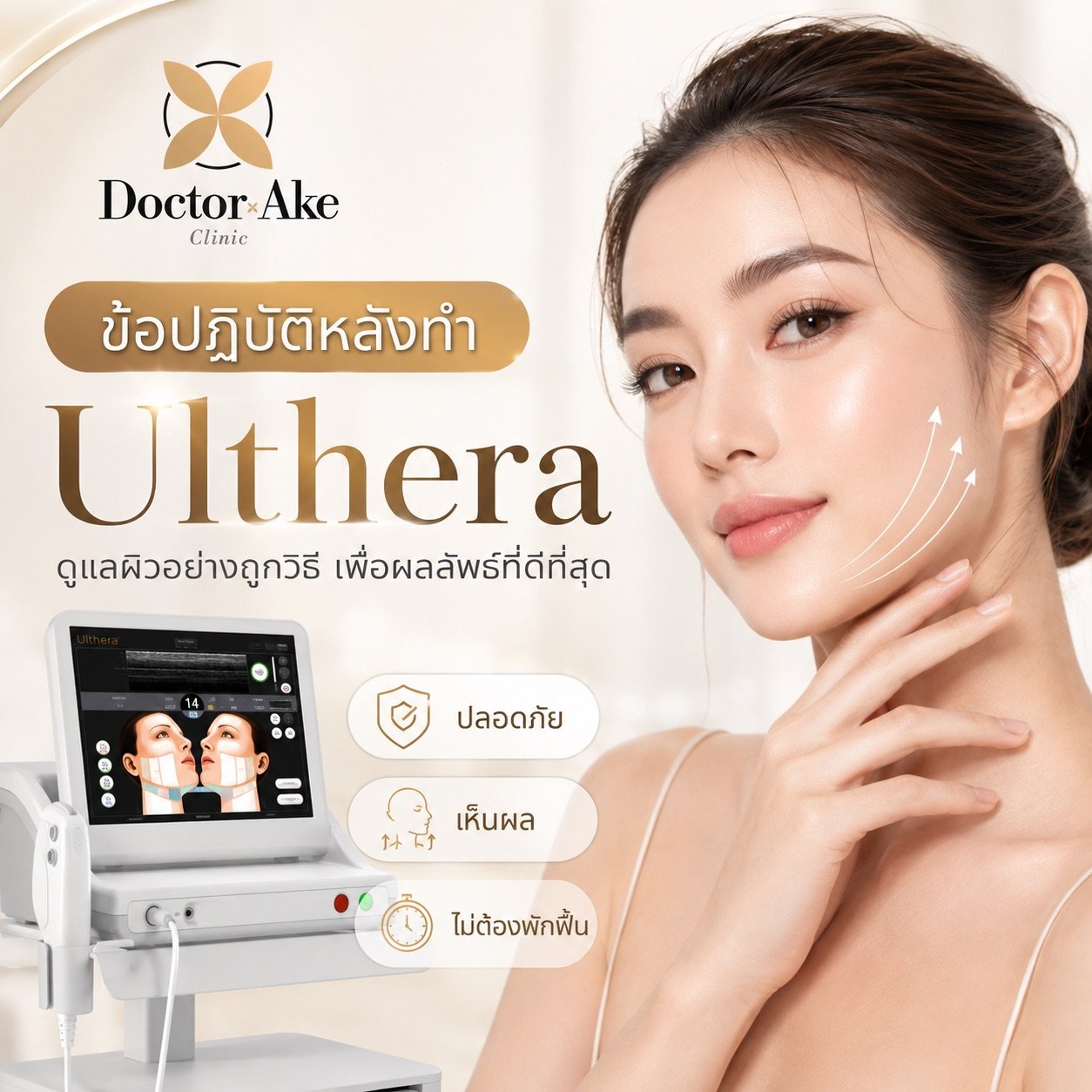 ข้อปฎิบัติหลังการทำโปรแกรมเครื่องยกกระชับอัลเทอร่า (Ulthera)