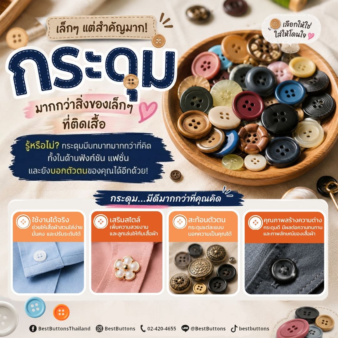 Best Buttons Thailand: เจาะลึกความสำคัญของกระดุม เพิ่มมูลค่าแบรนด์เสื้อผ้า