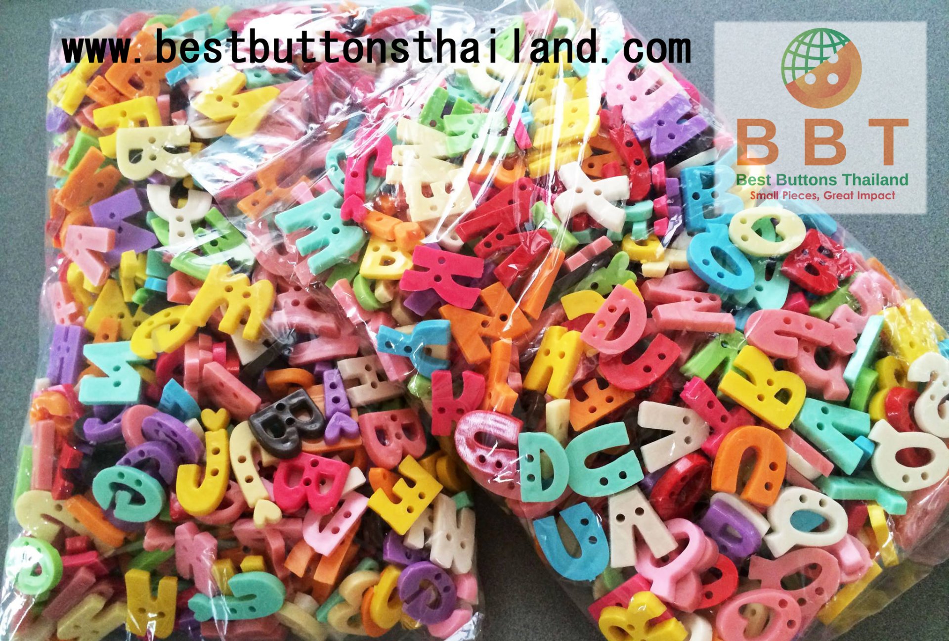 Assorted alphabet ABC buttons