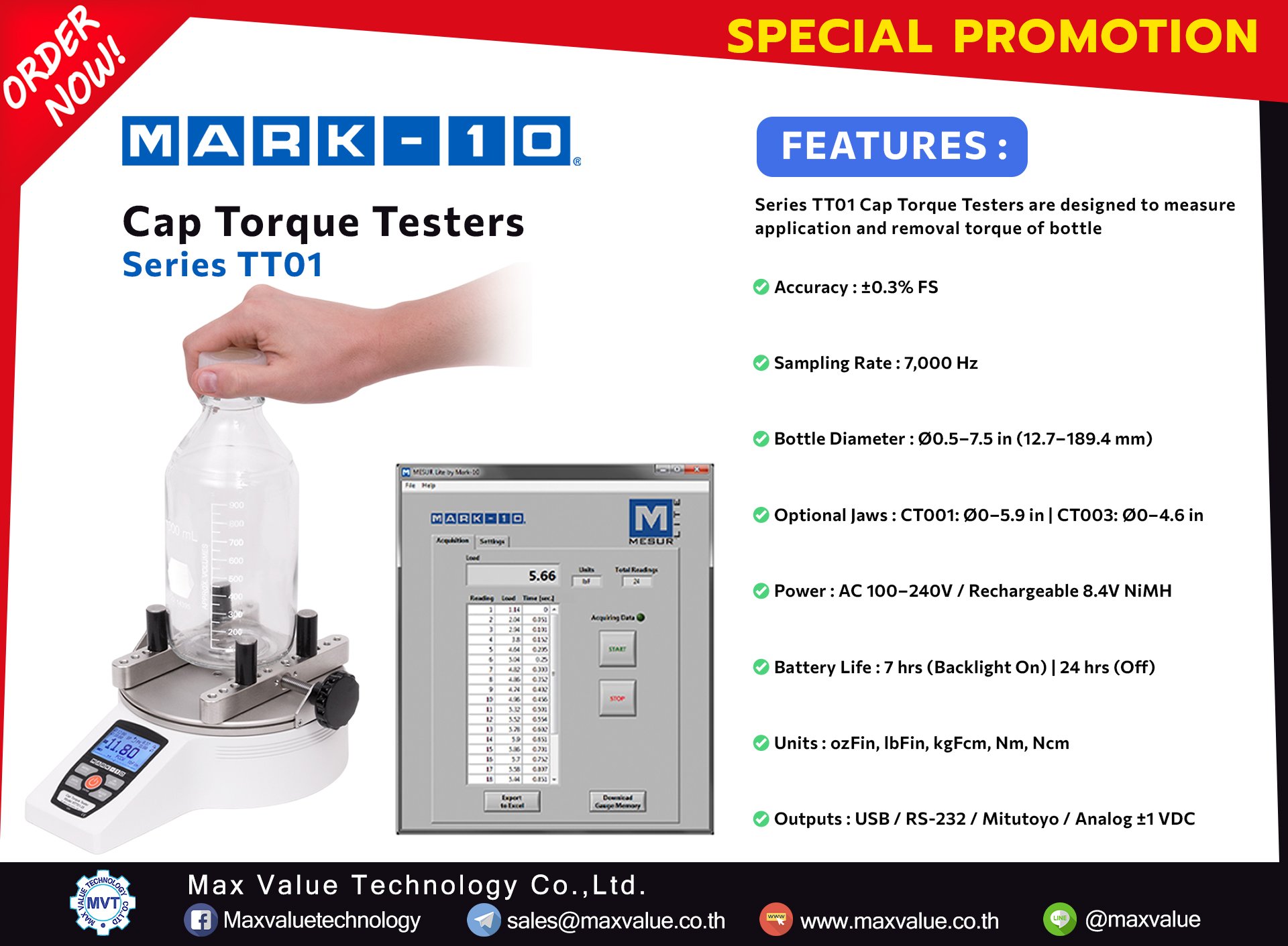 Mark-10 : Cap Torque Tester - Series TT01
