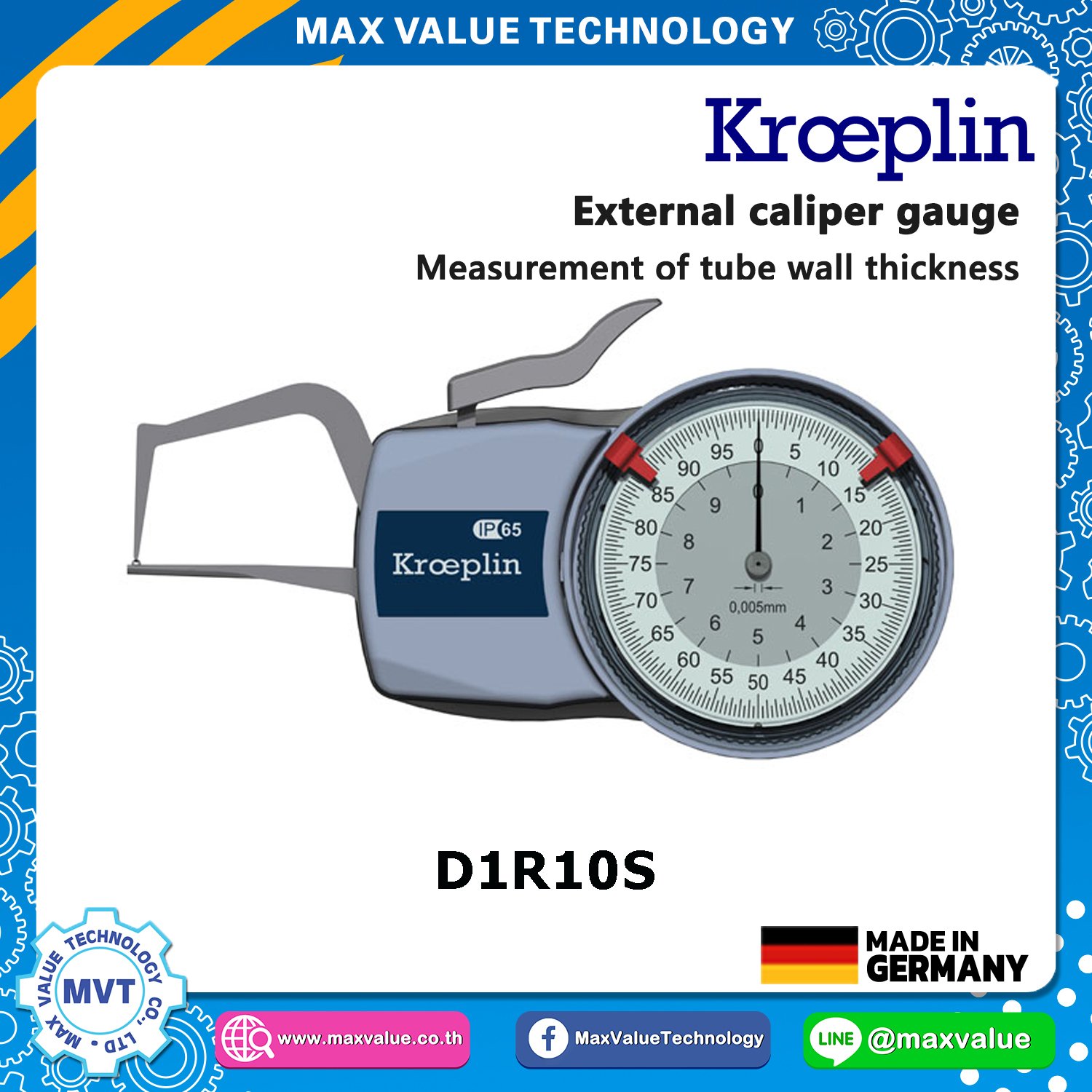 D1R10S - External Caliper Gauge (Mechanical) 0-10 mm