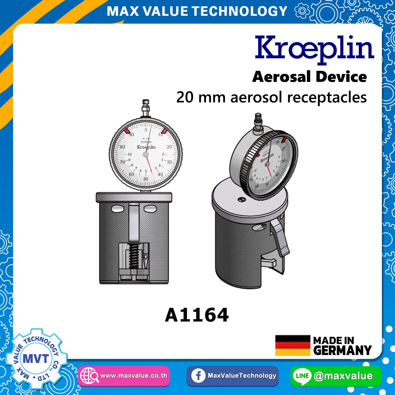 A1164/AE1164 - Aerosol devices - 20 mm aerosol receptacles