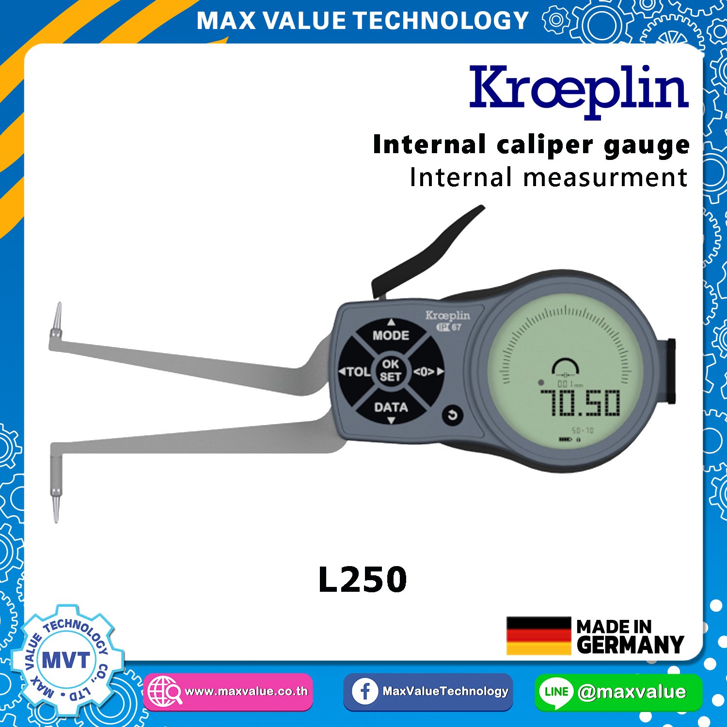 L250 - Internal Caliper Gauge (Electronic) 50-70 mm