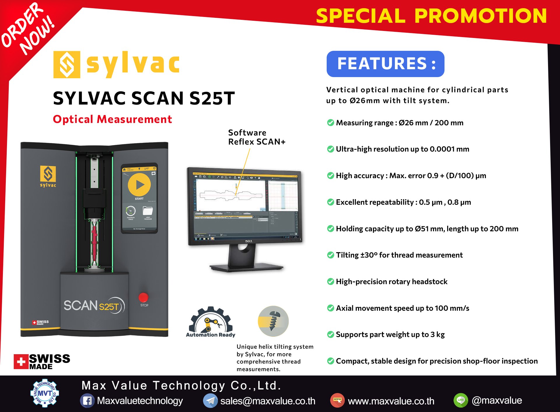 Optical measurement SYLVAC SCAN S25T