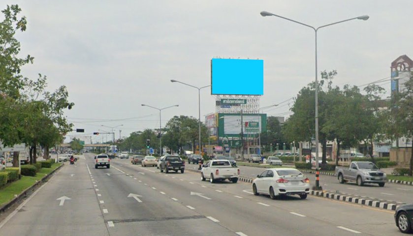 Bluesky Billboard ป้าย Billboard แยกสถานีขนส่งโคราชแห่งที่ 2 ทางไปตลาดสุรนารี และเซ็นทรัลโคราช 