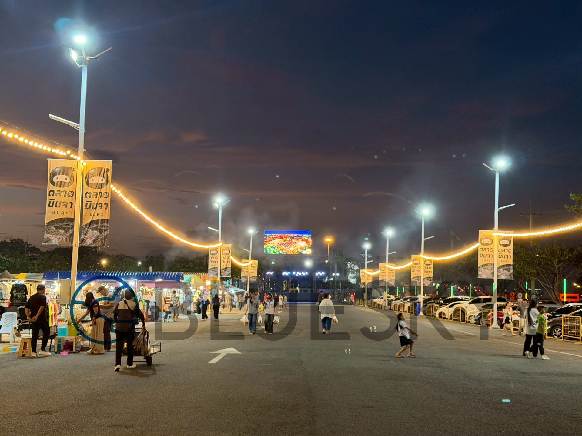 Bluesky Billboard ป้าย Pole Banner ตลาดนินจา จ.ชลบุรี