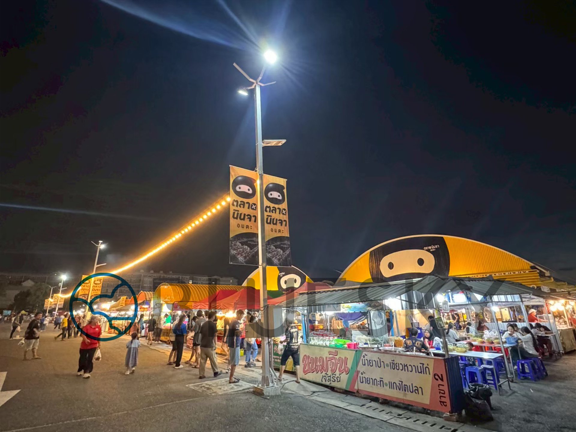 Bluesky Billboard ป้าย Pole Banner ตลาดนินจา จ.ชลบุรี