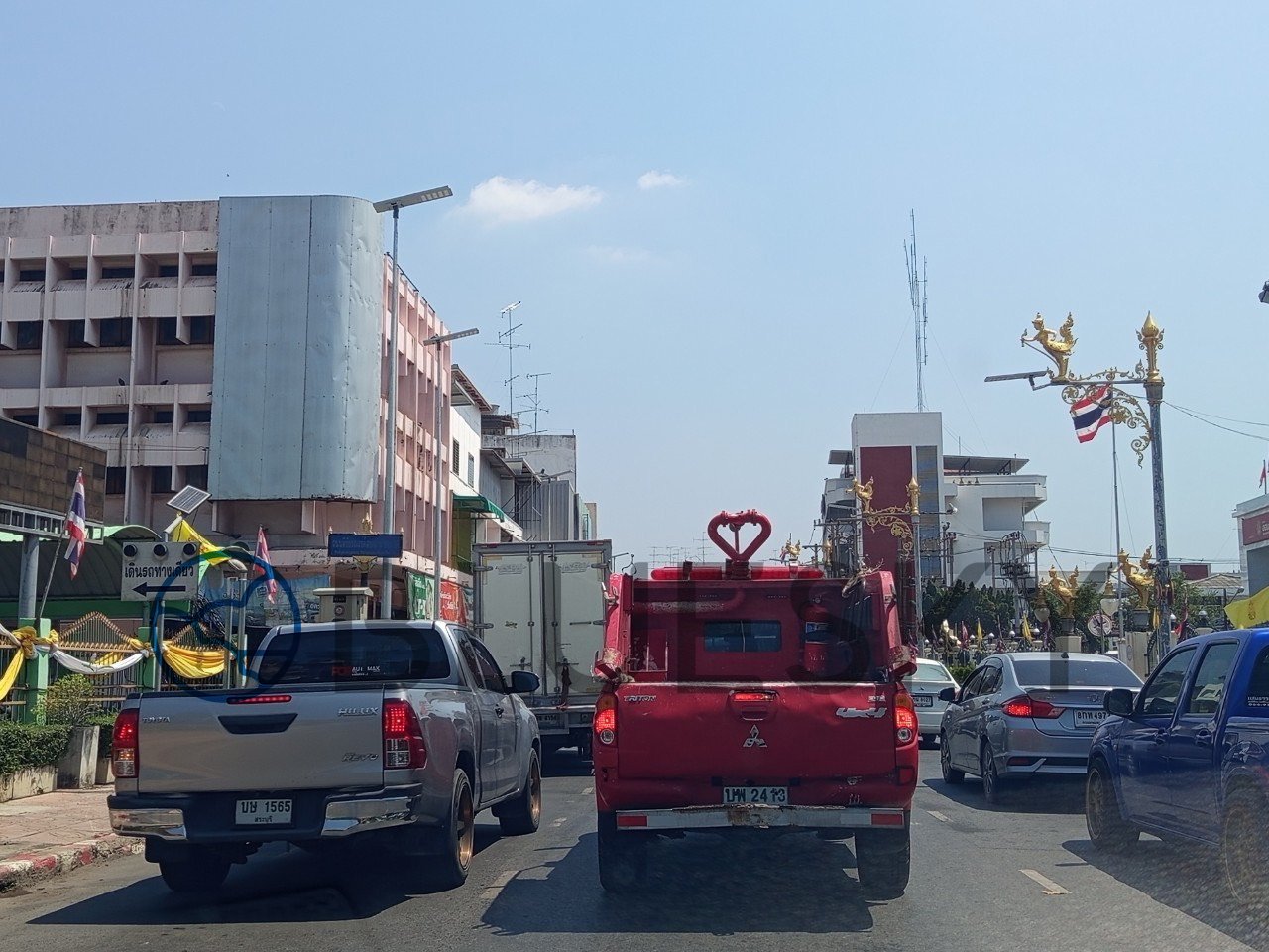 Bluesky Billboard ป้าย Billboard สี่แยกศูนย์ราชการ มุ่งหน้าตลาดสดเทศบาลเมืองสระบุรี (ตลาดใน)