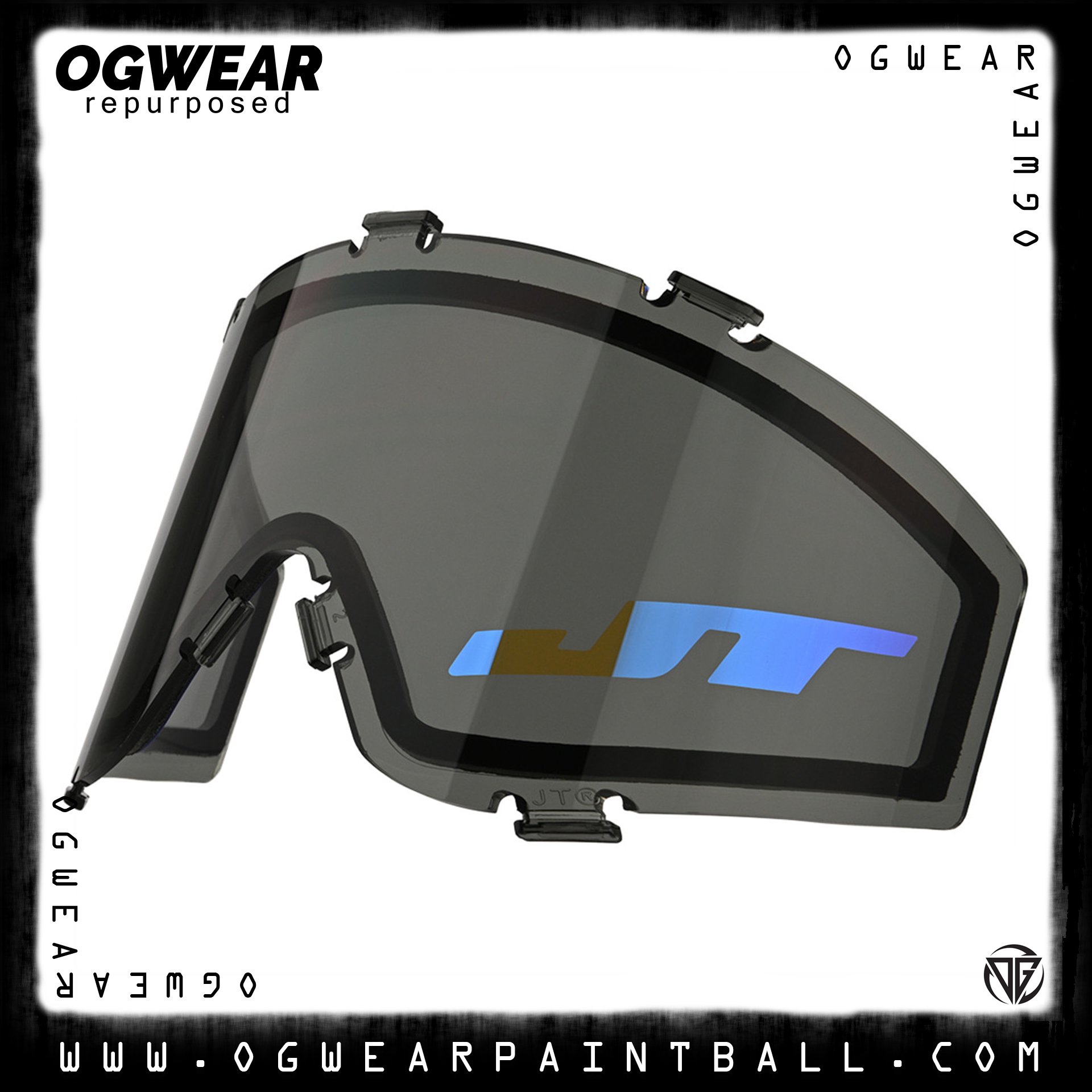 JT FLEX 8/PREMISE/PROFLEX/SPECTRA THERMAL MASK LENS - SMOKE W/ BLUE MIRROR LOGO