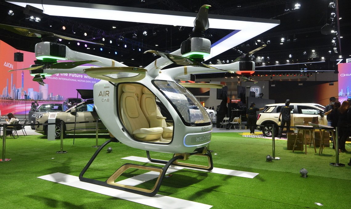 GOVY AirCab แท็กซี่ลอยฟ้าอัตโนมัติไร้นักบิน ระบบ L4 เชื่อมต่อ 5G กลางอากาศ